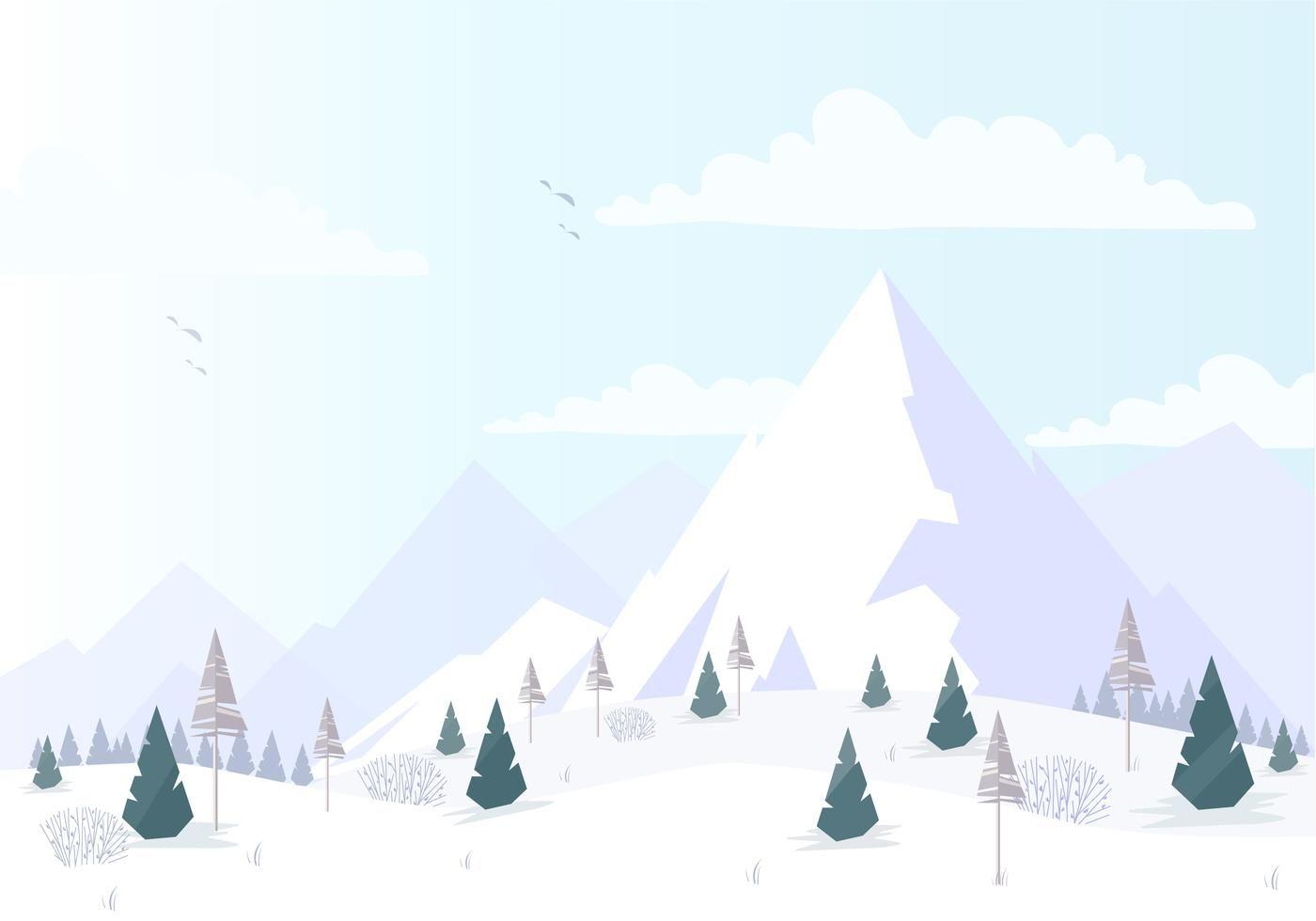 1400x980 Vector Winter Landscape illustration. Winter landscape illustration, Landscape illustration, Winter landscape