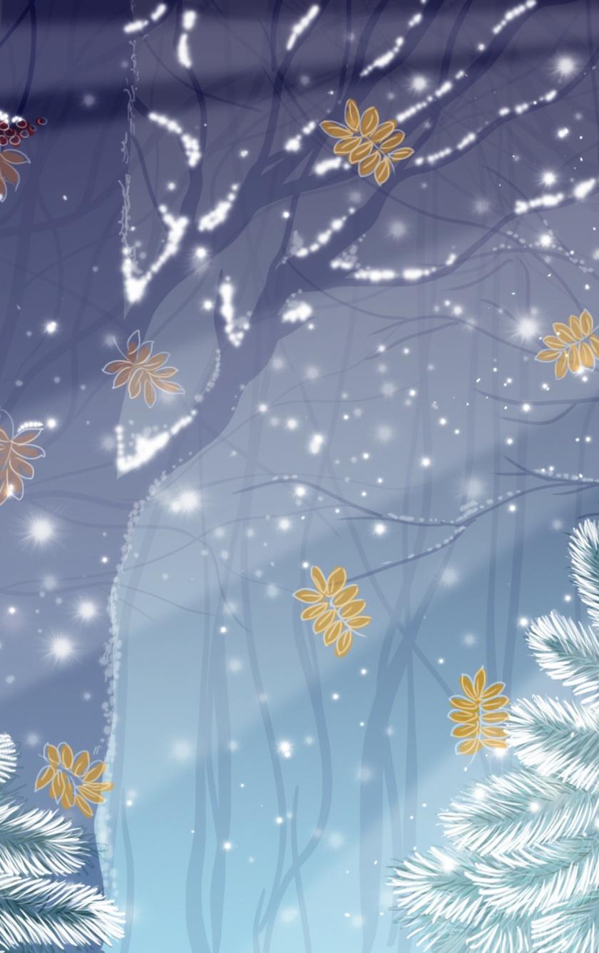 840x1336 Download Winter, illustration, snowfall, digital art wallpaper, 840x iPhone iPhone 5S, iPhone 5C, iPod Touch