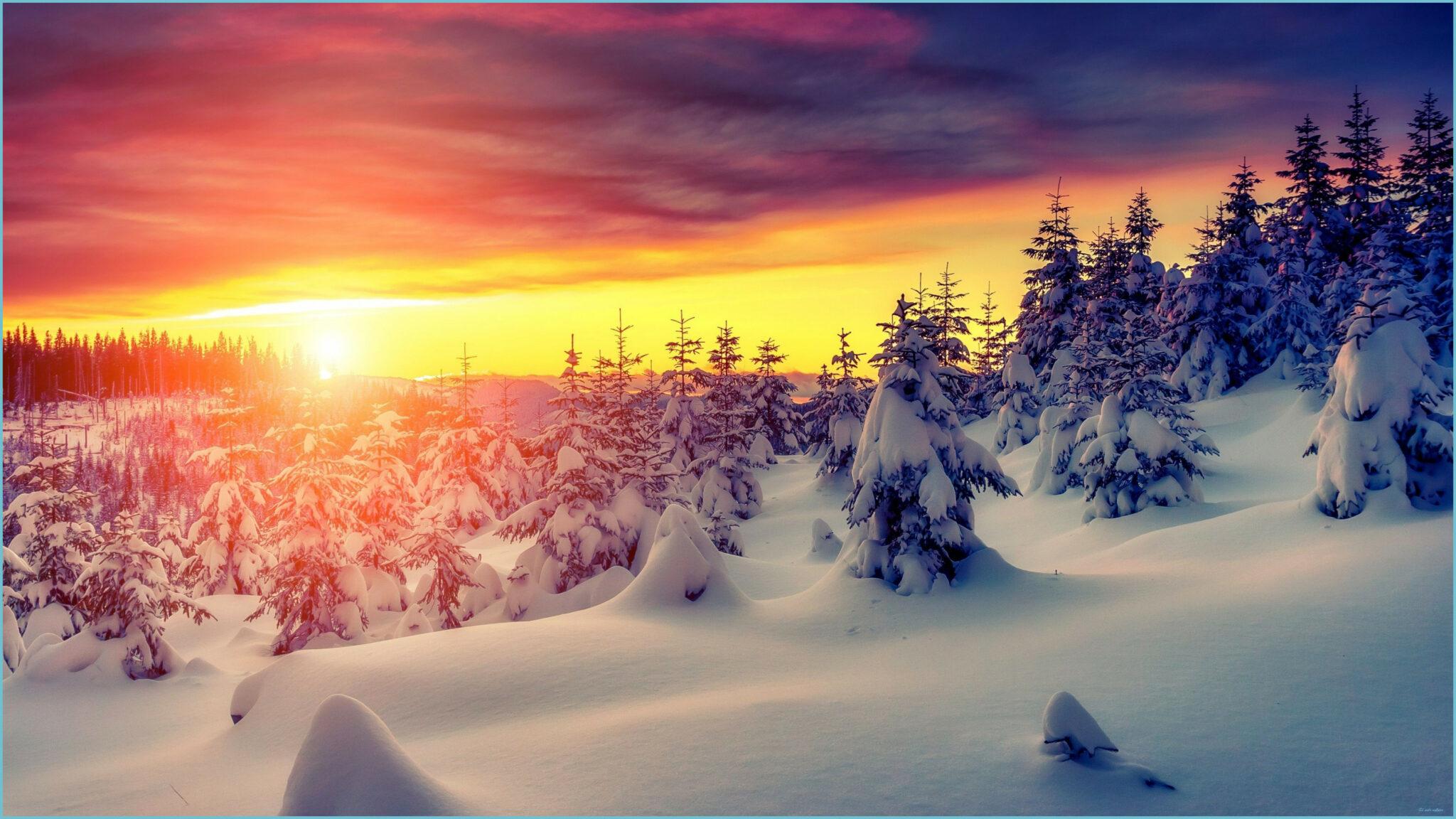 2048x1152 Beautiful Winter Illustration Ultra HD Wallpaper Winter Wallpaper