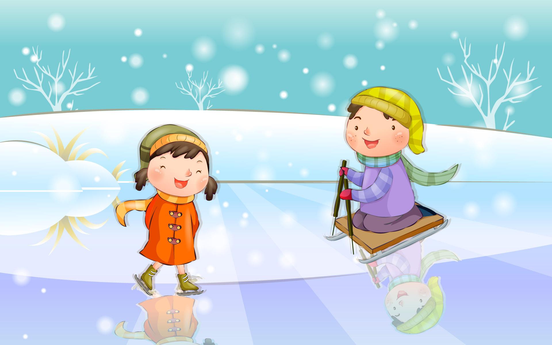 1920x1200 Happy childhood winter chapter illustrations 12431 tales illustration