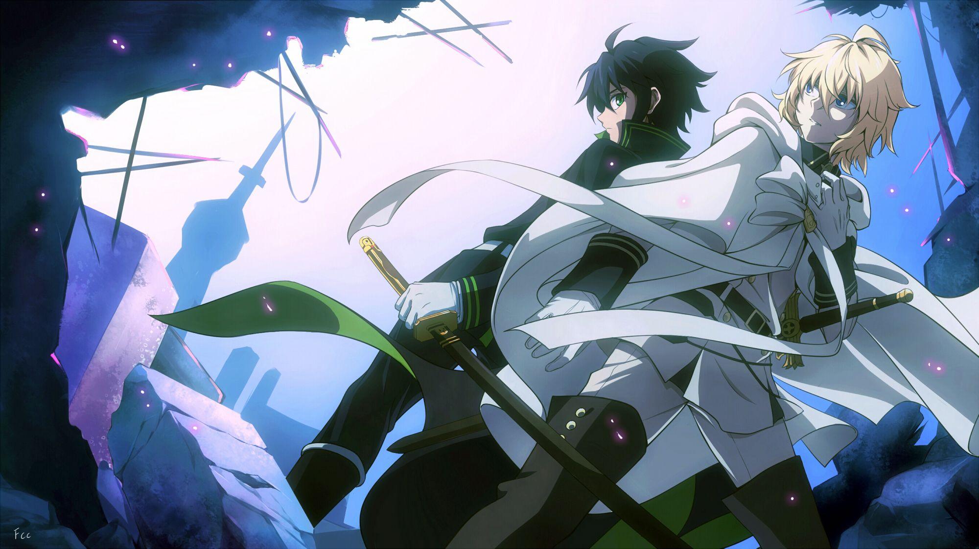 Wallpaper sword, guy, Owari no Seraph, the last Seraphim, Yuichiro Hakua,  Guren for mobile and desktop, section сёнэн, resolution 1920x1358 - download