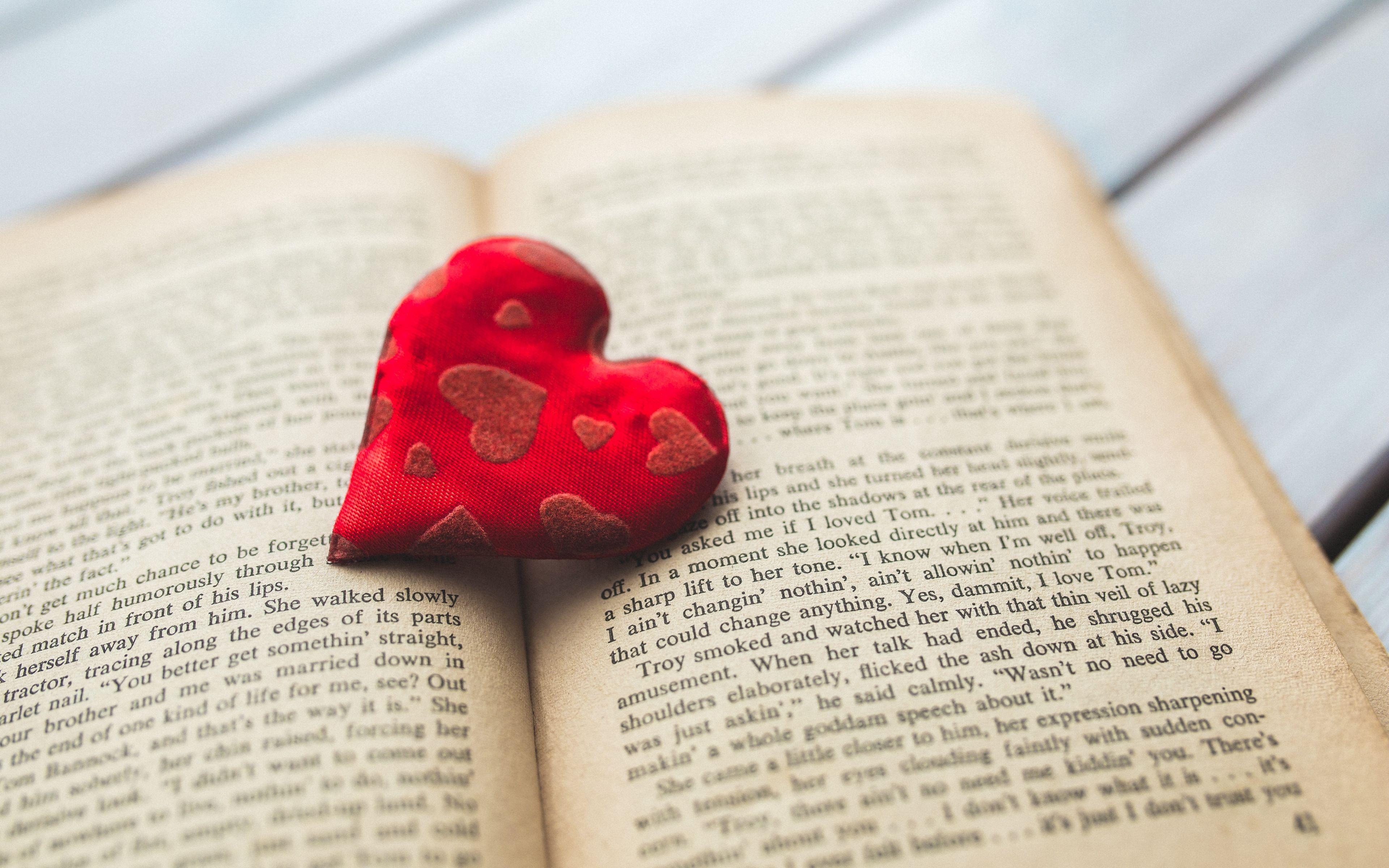 3840x2400 Download wallpaper 3840x2400 heart, book, love 4k ultra HD 16:10 HD