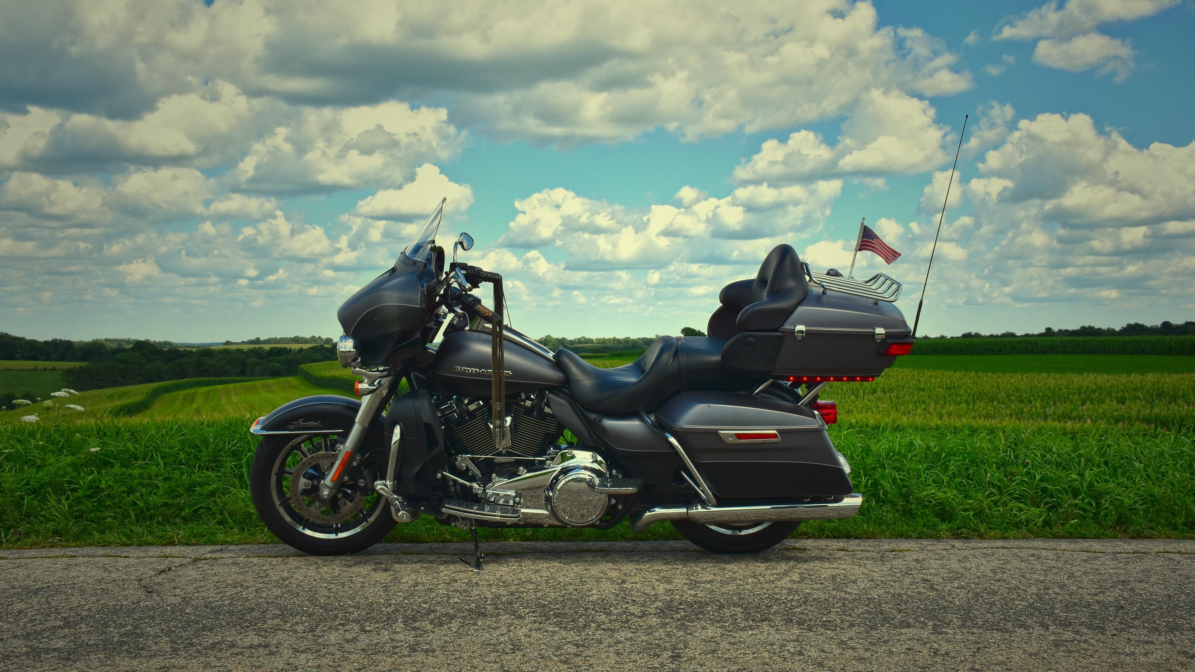 3840x2160 Harley Davidson, Bike, Motorcycle, Travel, Road, Clouds 4k Wallpaper. Mocah HD Wallpaper