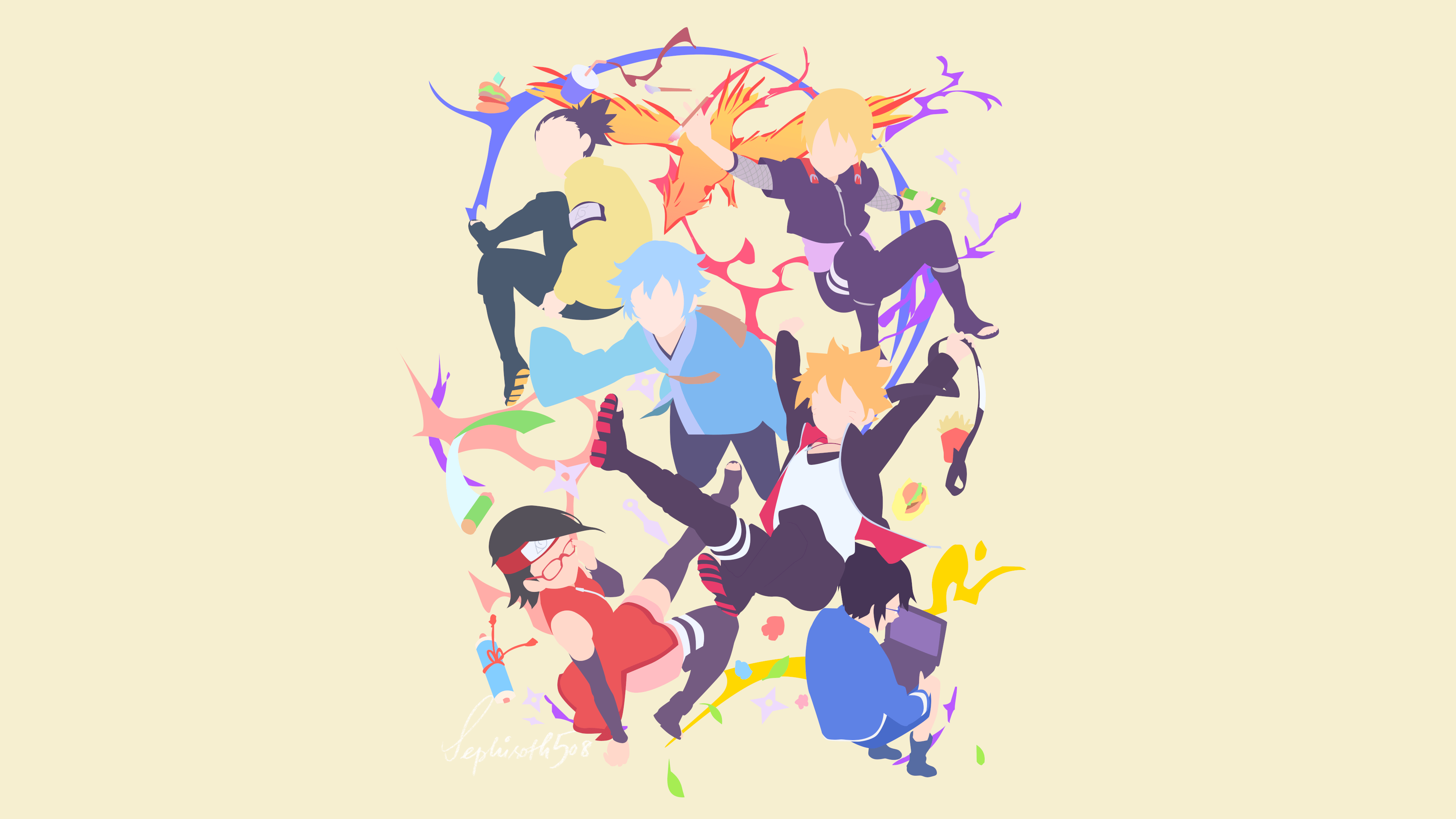 3840x2160 Boruto: Naruto Next Generations. Minimalist Wallpaper (4K): Naruto