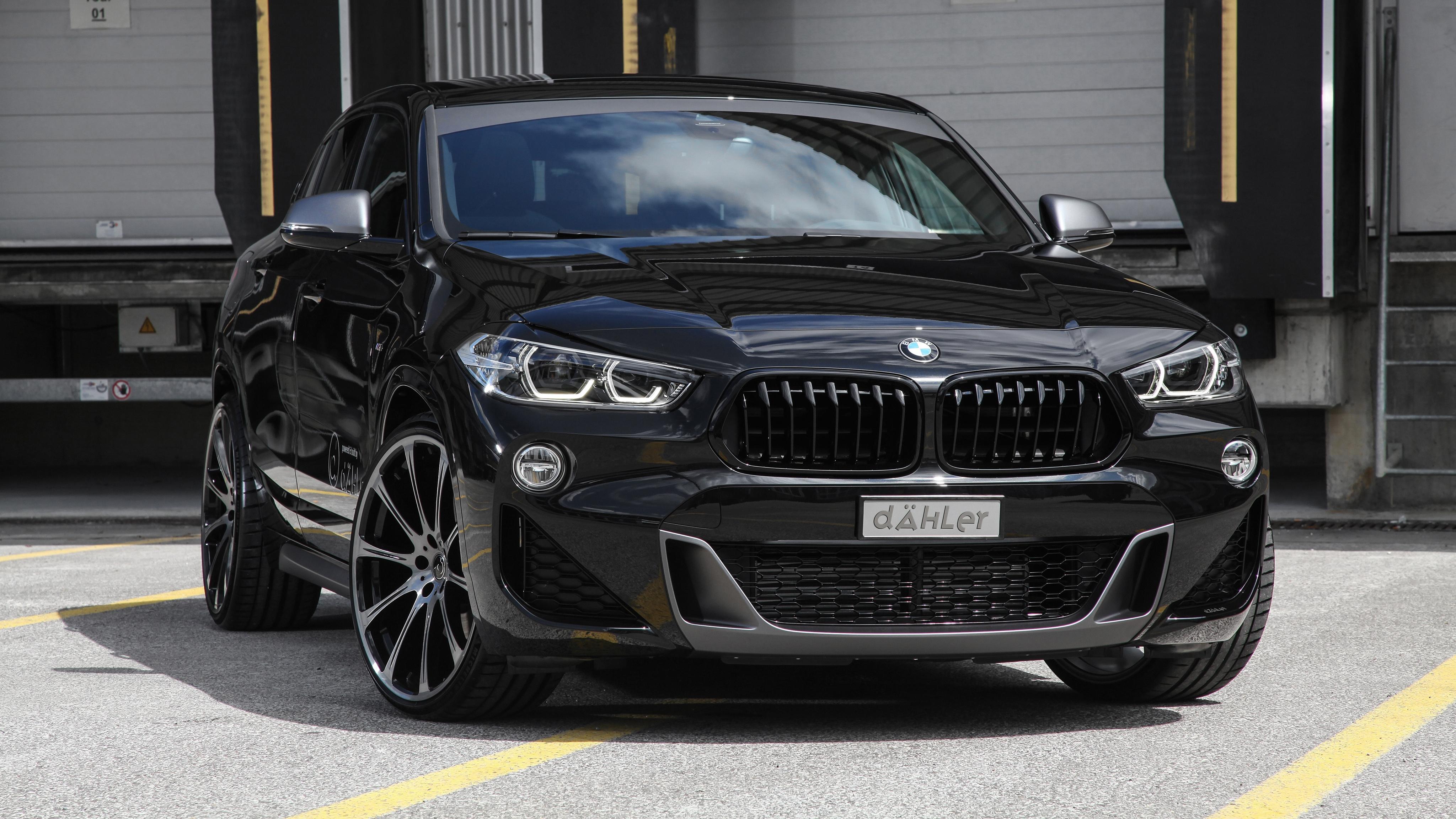 4096x2304 Dahler Bmw X2 2018 Black Front View 4k