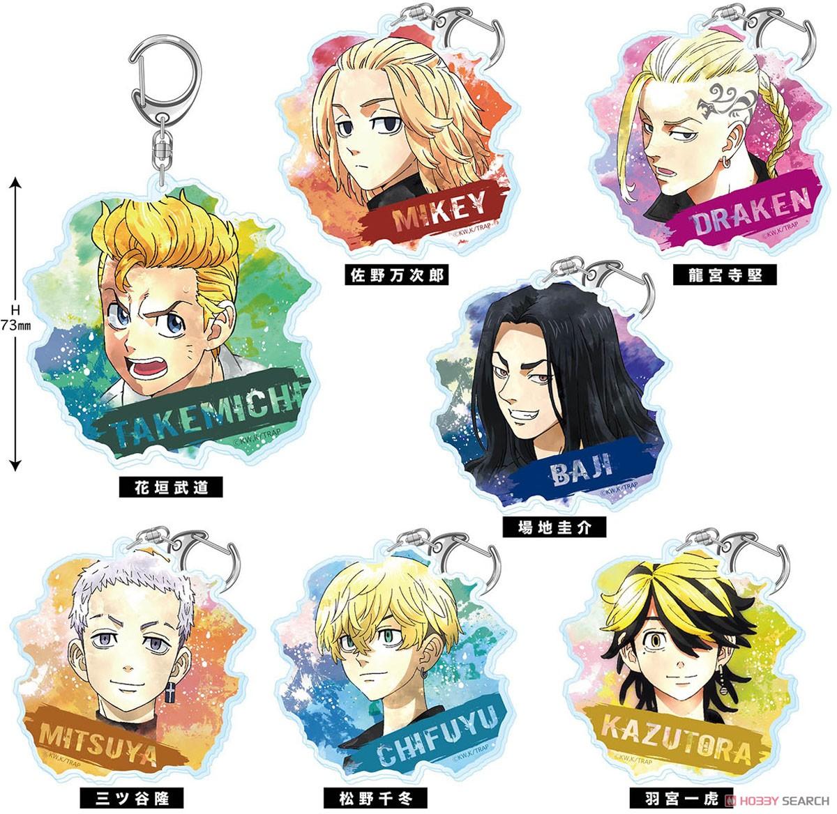 1200x1168 Tokyo Revengers Wet Color Series Acrylic Key Ring Kazutora Hanemiya (Anime Toy) Other picture1
