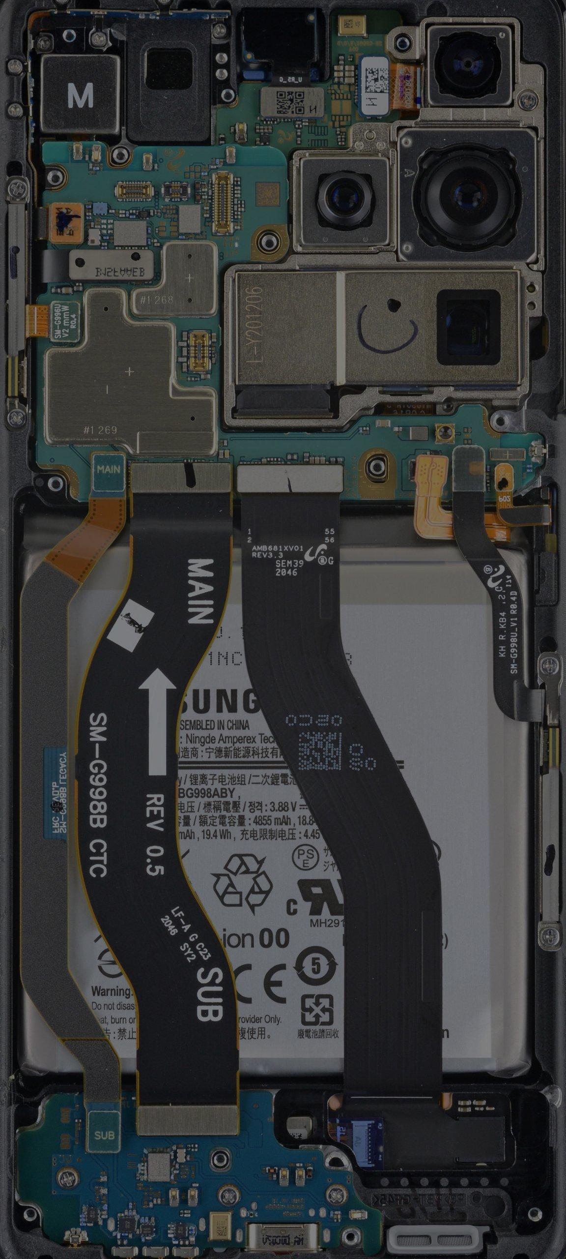 1152x2560 Samsung Galaxy S21 Ultra Teardown & X Ray Wallpaper, For The Phone That Has It All