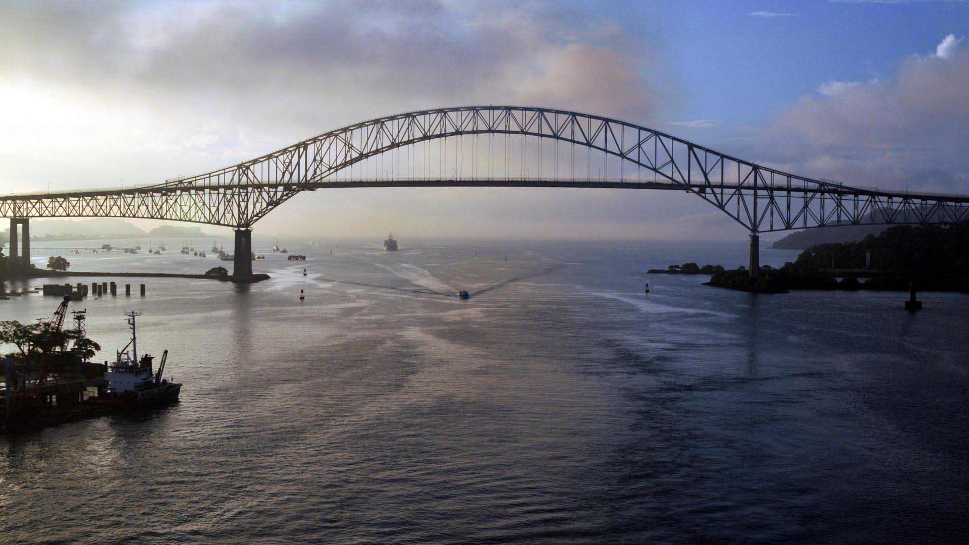1920x1080 City Bridge The Americas Panama Computer Picture Wallpaper