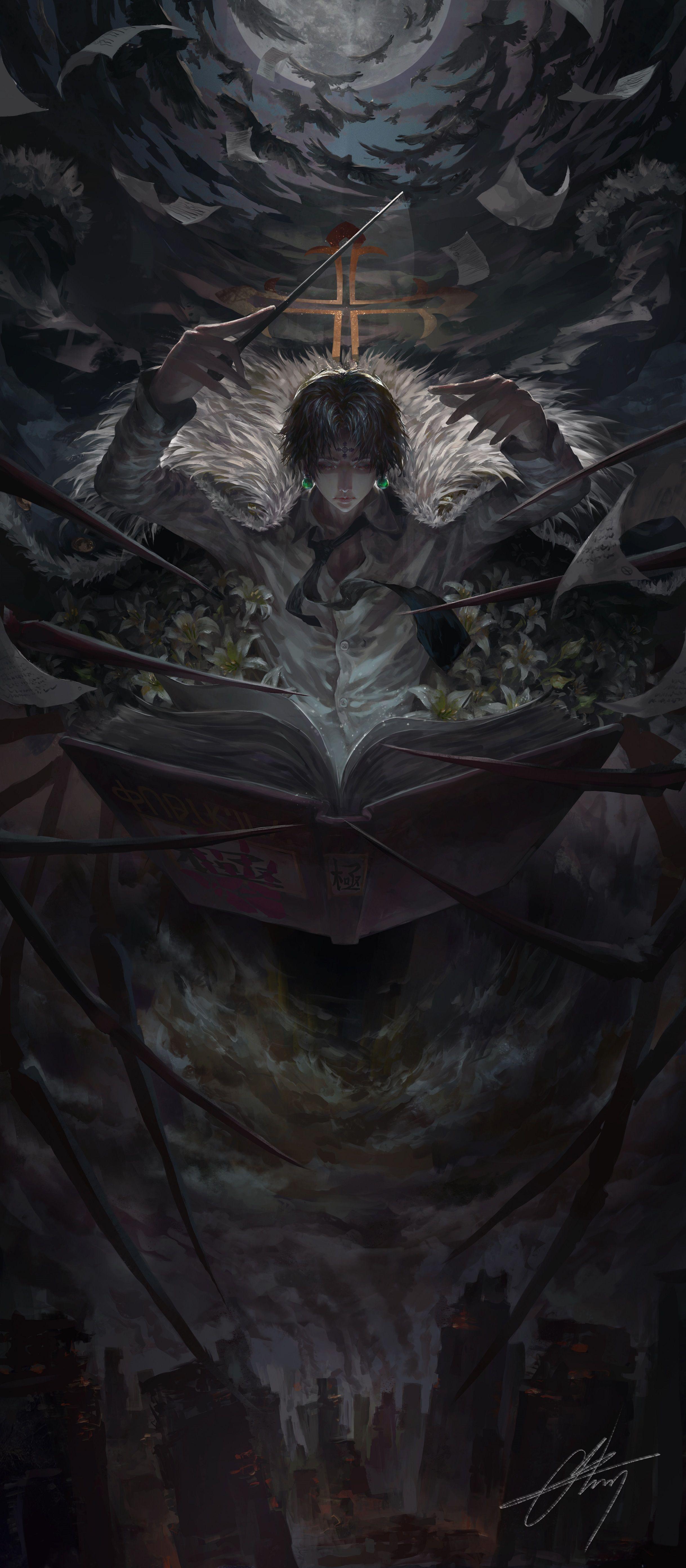 2437x5568 Hunter X Hunter Lucifer Wallpaper