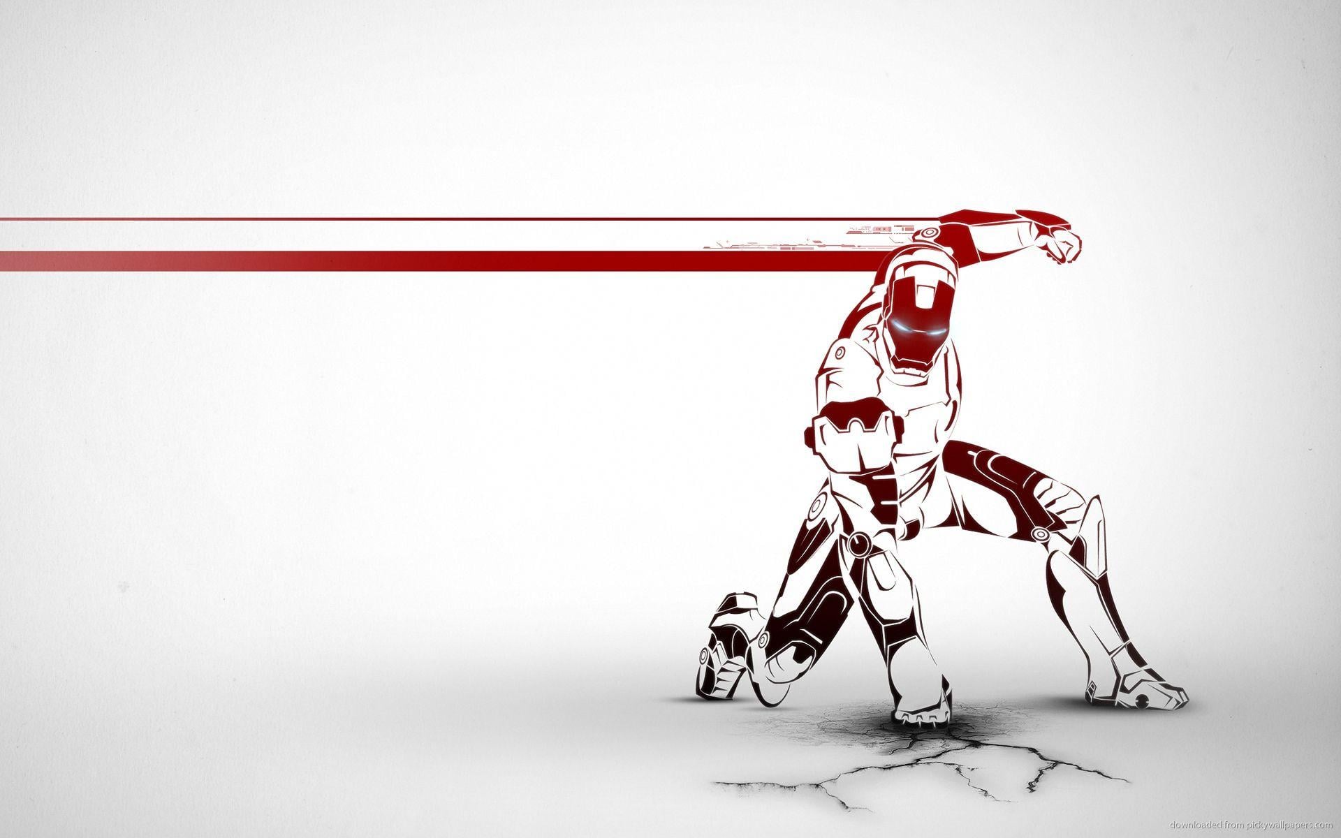 1920x1200 Iron Man Red Art White Wallpaper HD Free Deskt Wallpaper