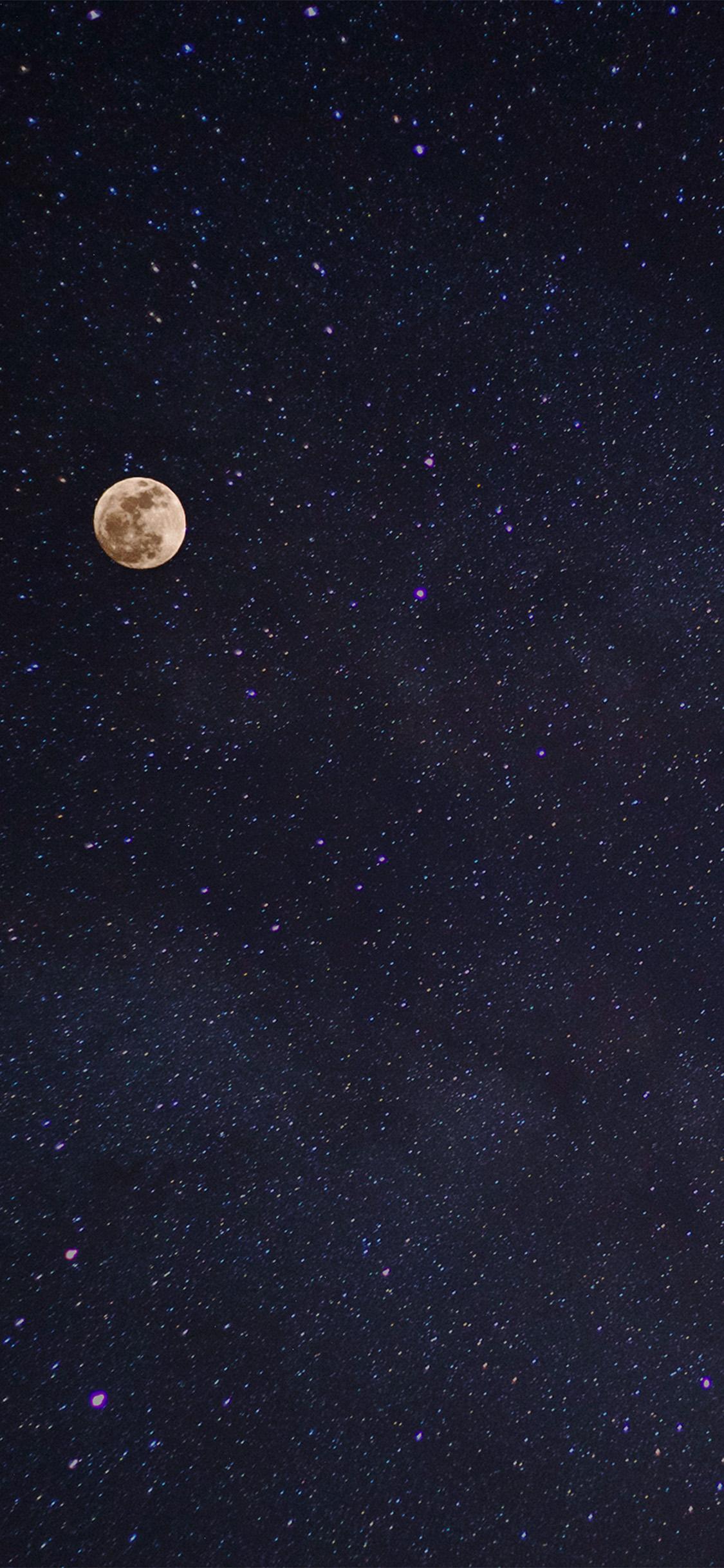 1125x2436 iPhone X wallpaper. moon night space star nature