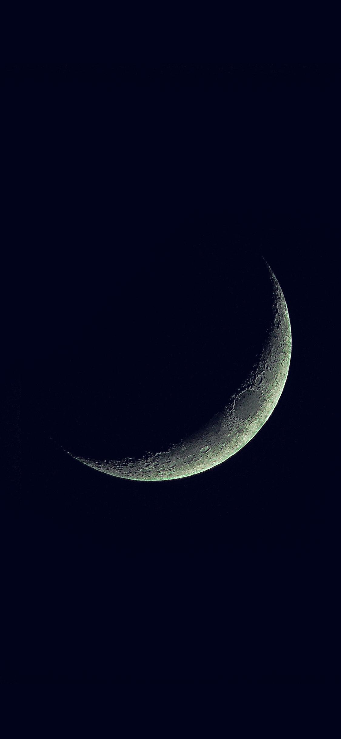 1125x2436 iPhone X wallpaper. moon night dark sky nature blue