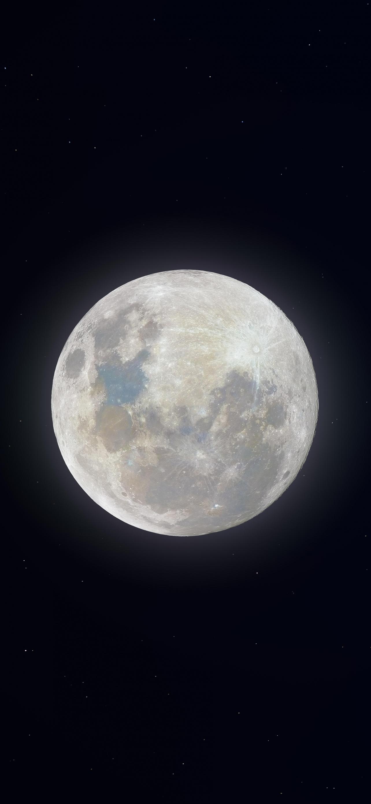 1284x2778 Super Snow Moon Wallpaper 4K, Full Moon, Night, Glowing, 8K, Space