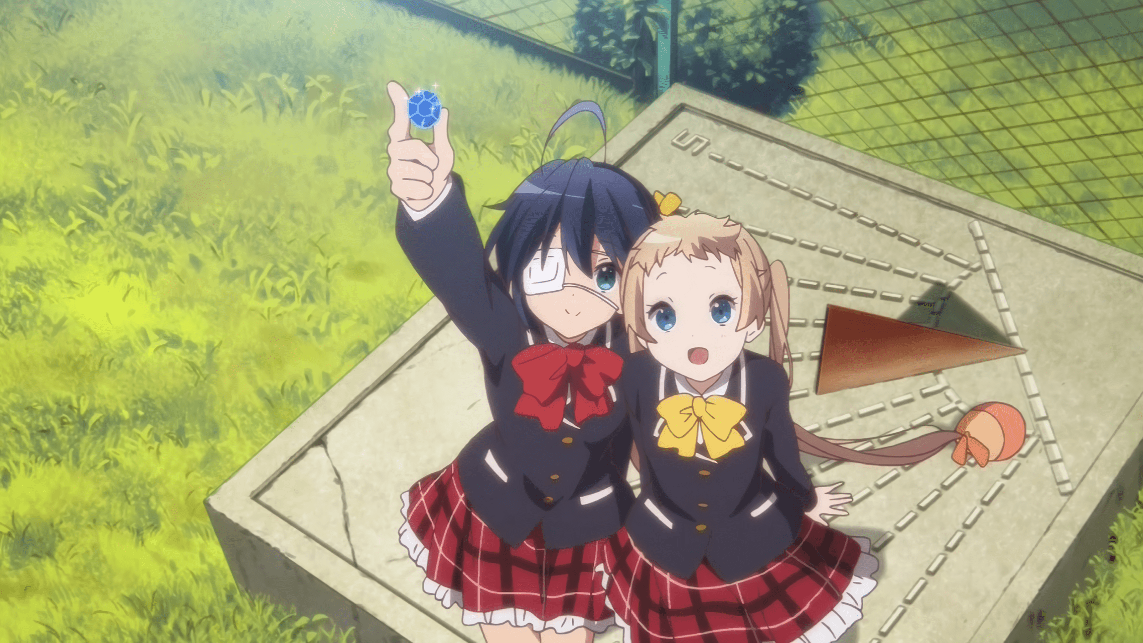 2304x1296 School Uniform Artwork Anime Girls Chuunibyou Demo Koi Ga Shitai! White Skin Dekomori Sanae Anime Takanashi Rikka