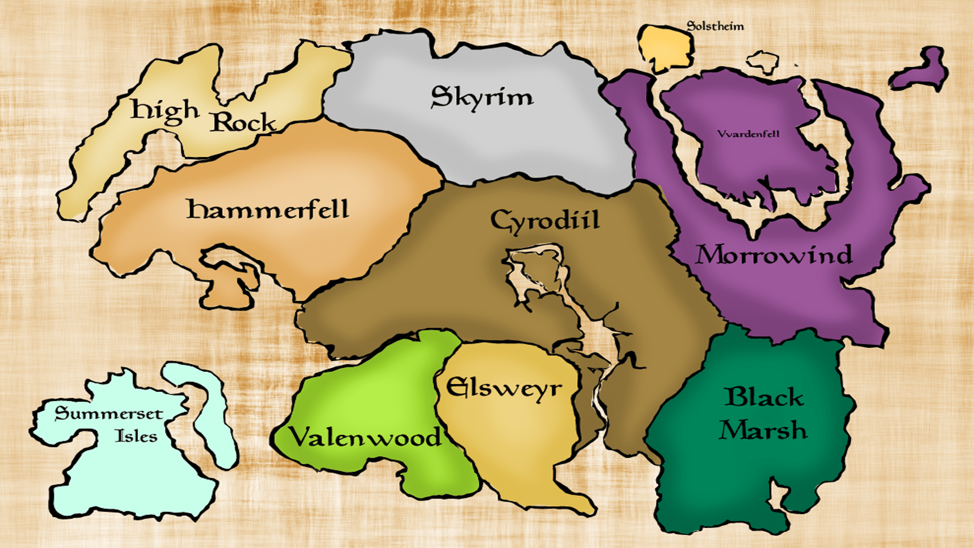 1920x1080 Elder Scrolls Map Of Tamriel Catalog Online