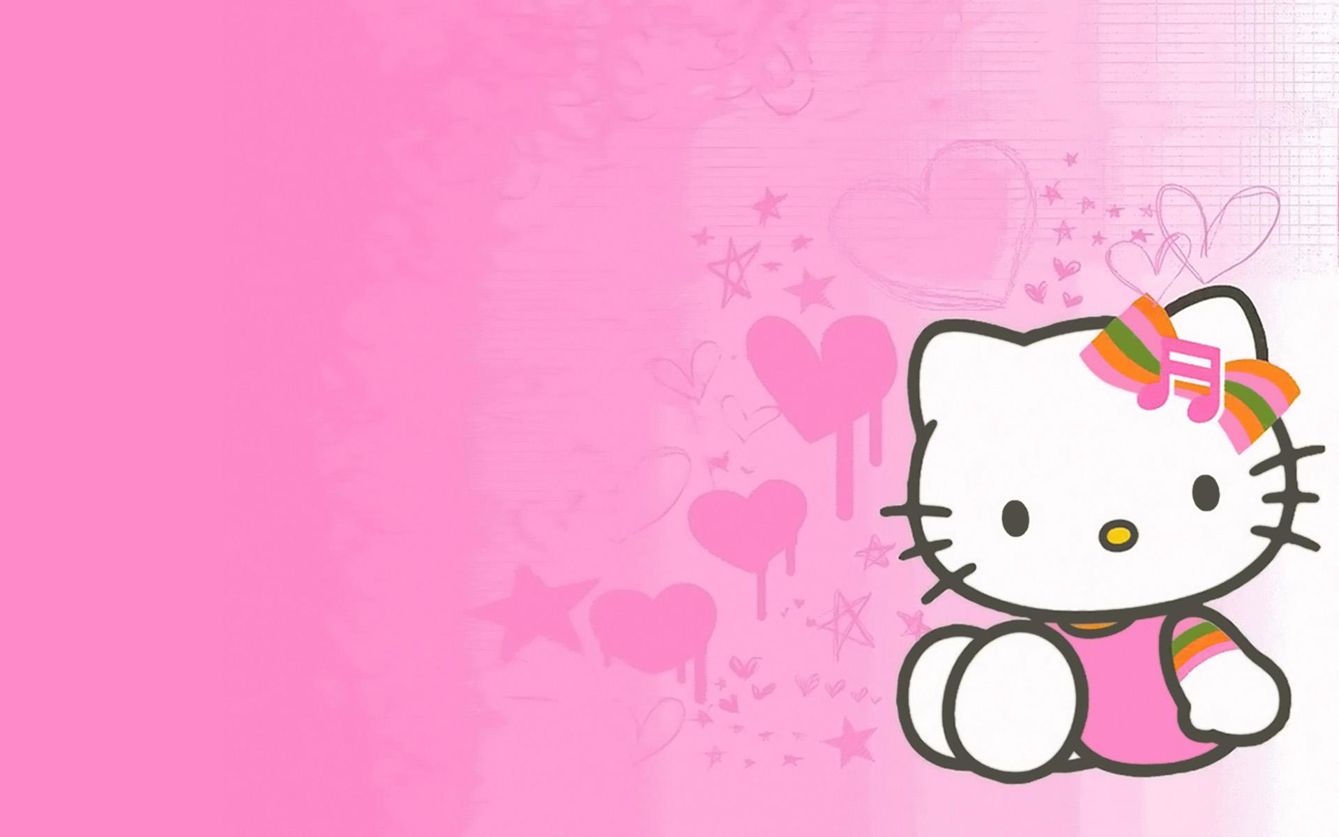 1920x1200 Kitty Cute Pink Wallpaper For Laptop