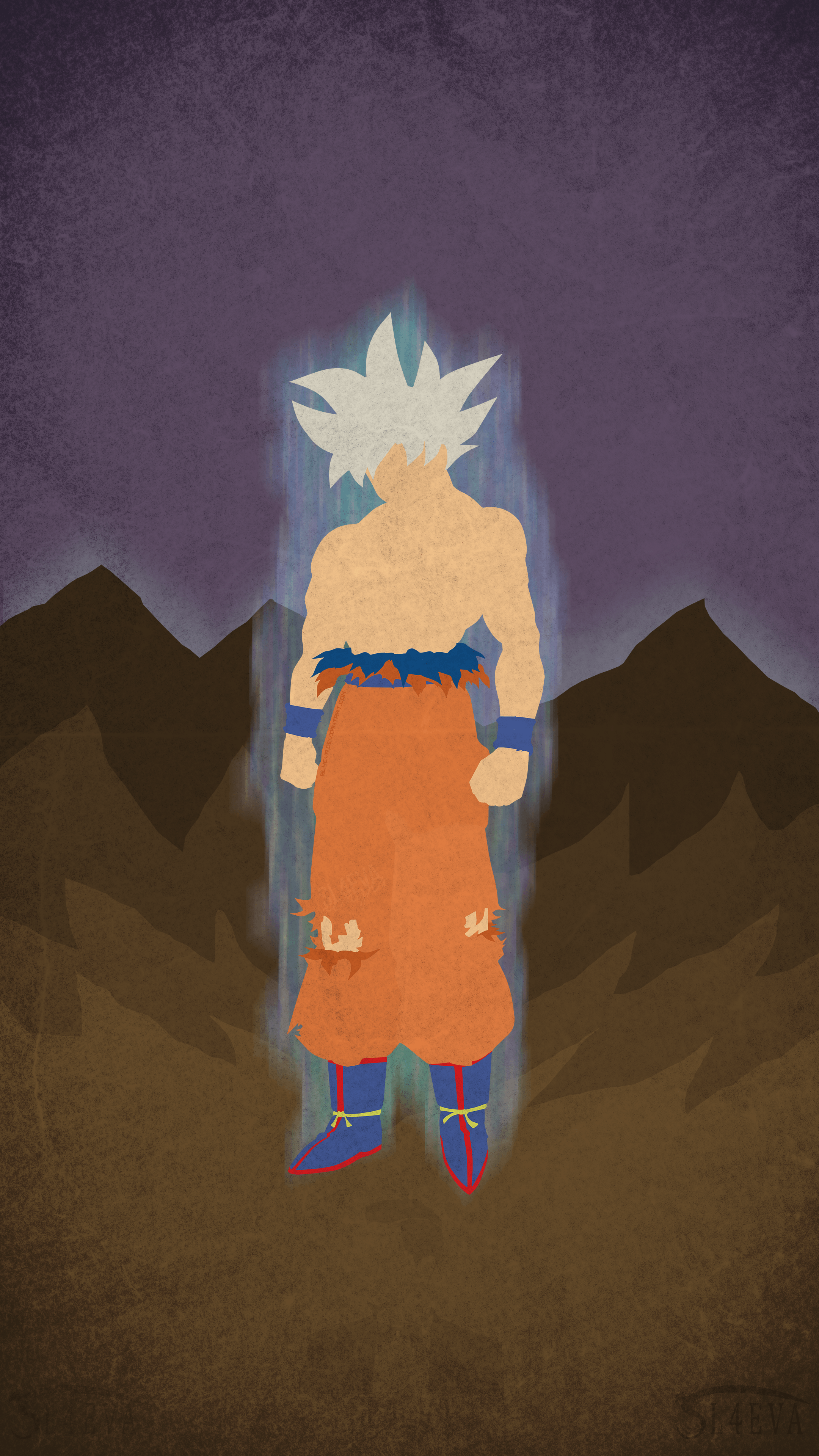 2160x3840 Goku Minimalist Black Wallpaper