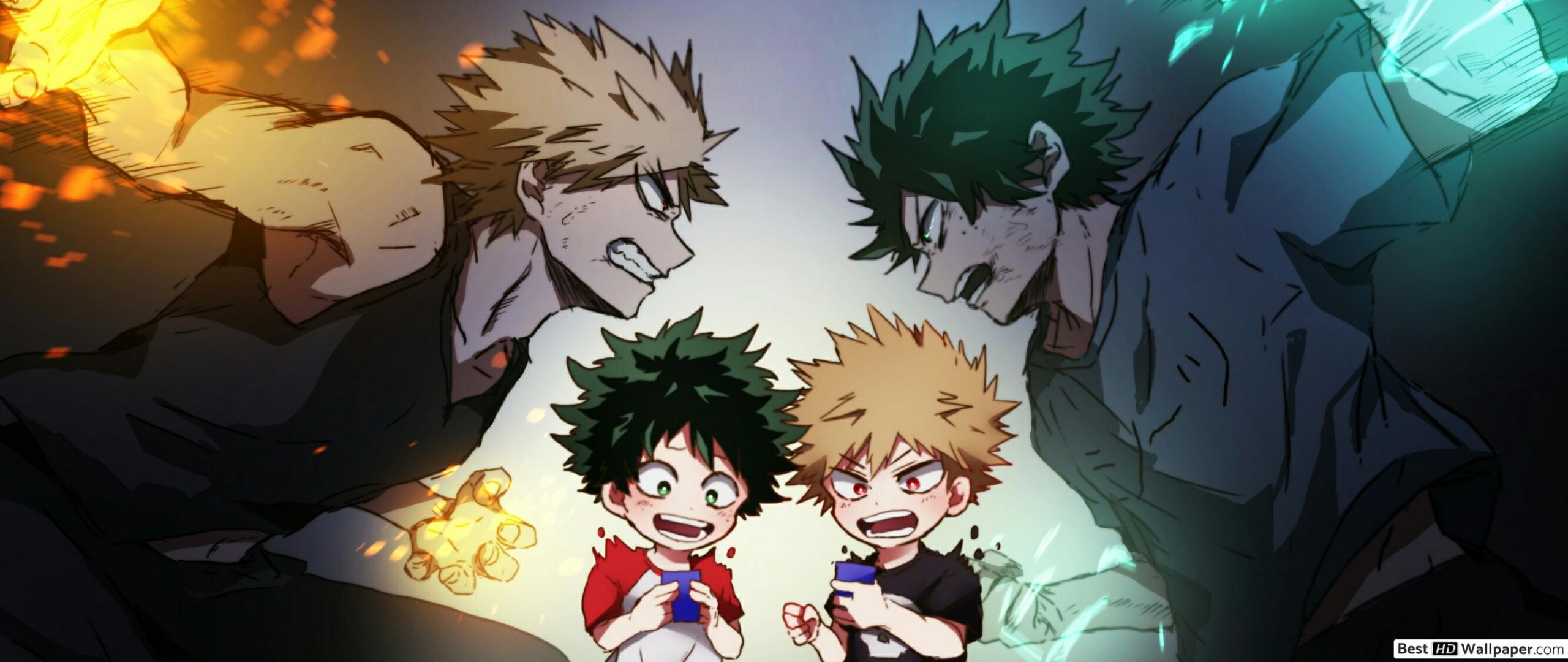 2560x1080 Katsuki Bakugo Vs Izuku Midoriya HD wallpaper download