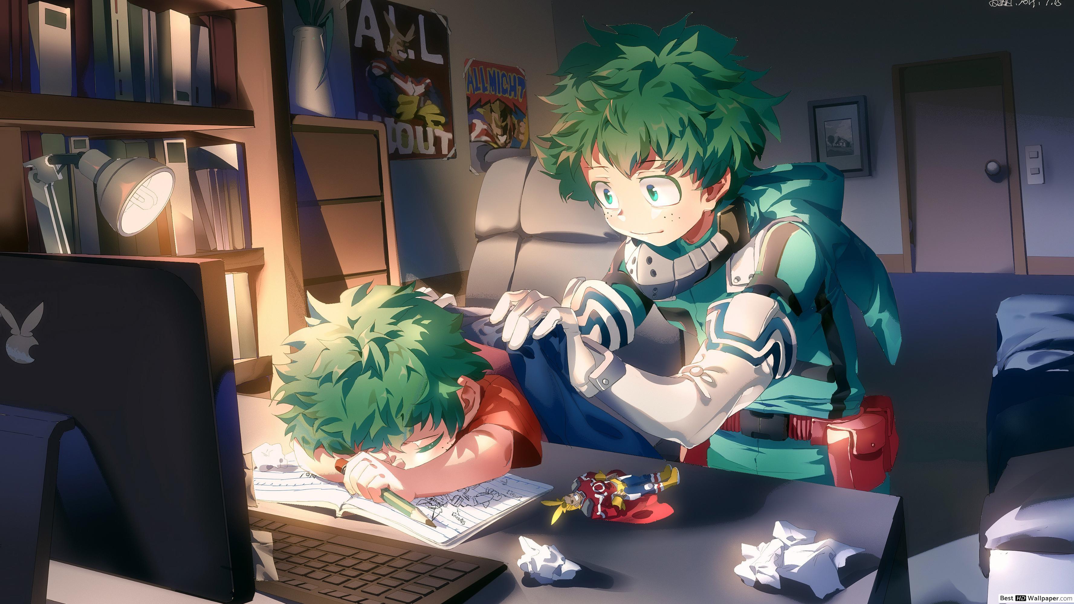 3554x1999 Midoriya Taking Care of his own Child Self HD wallpaper download