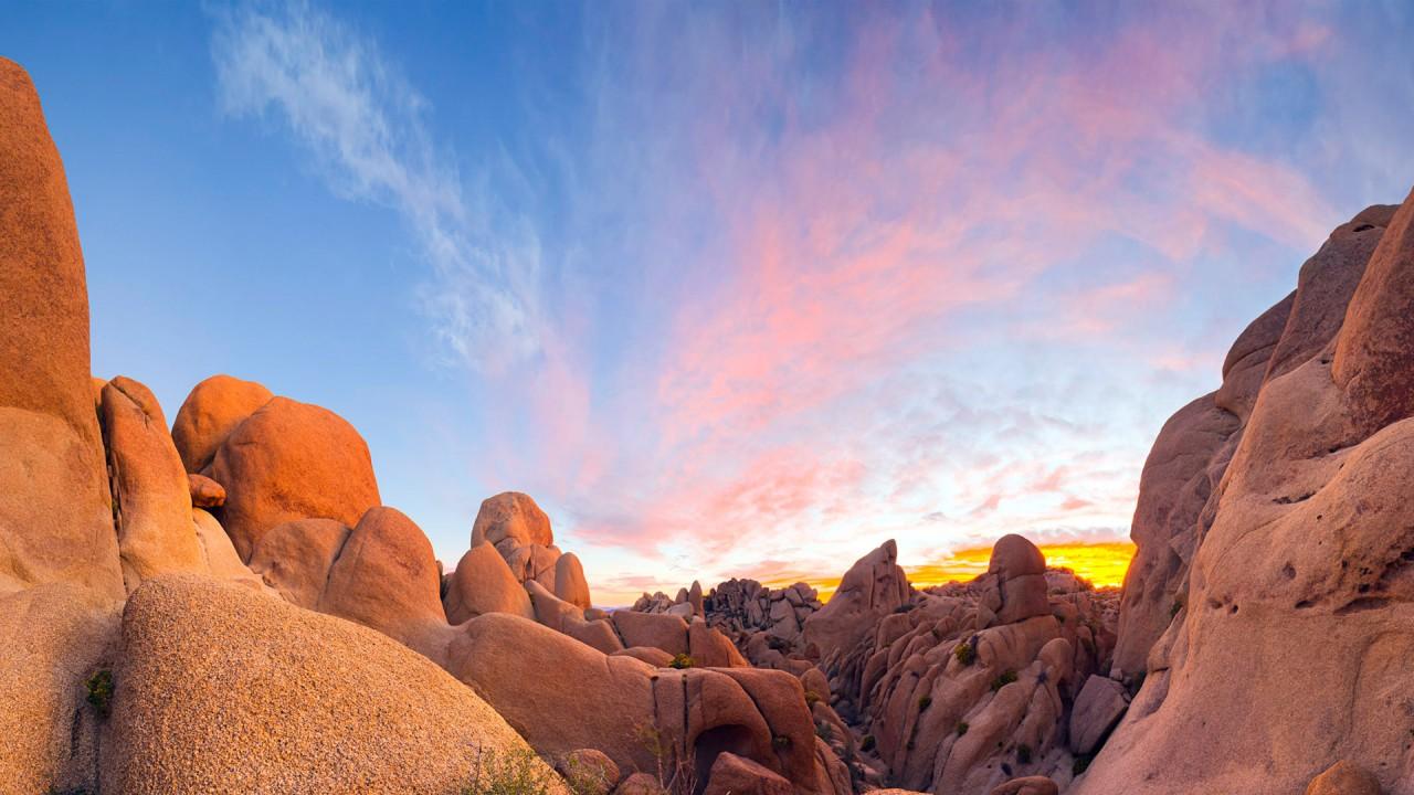 1280x720 Granite boulders Joshua Tree National Park California USA Wallpaper 3D Models. Free