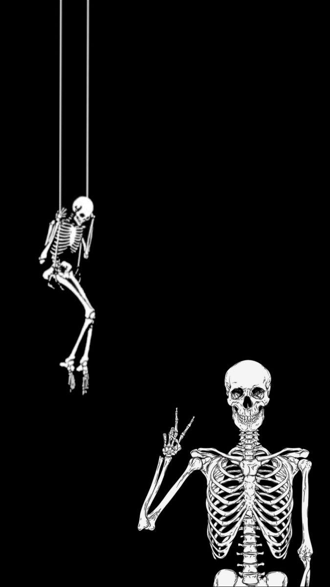 675x1200 skeleton friends. Skeletons wallpaper aesthetic, Skull wallpaper, Skeleton artwork