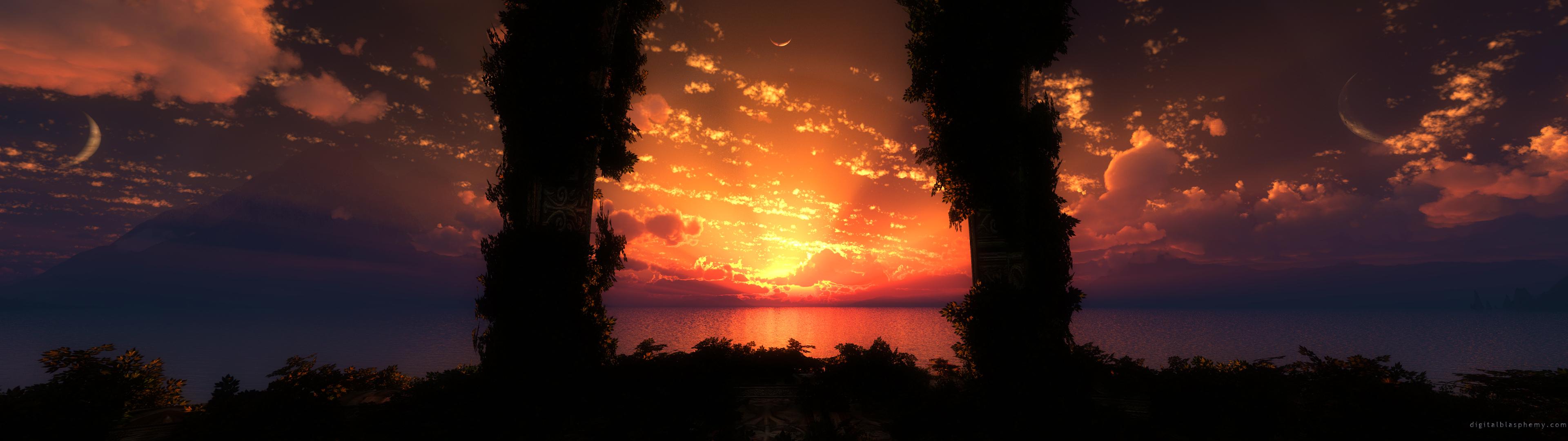 3840x1080 Photography Sunset HD Wallpaper