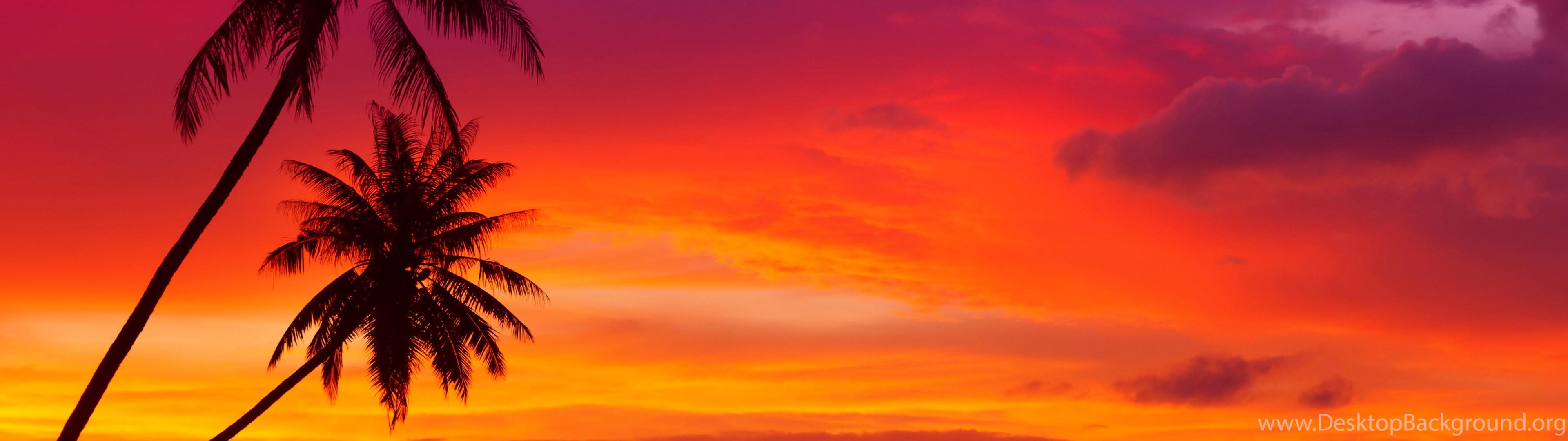 3840x1080 Sunset Wallpaper Desktop Background