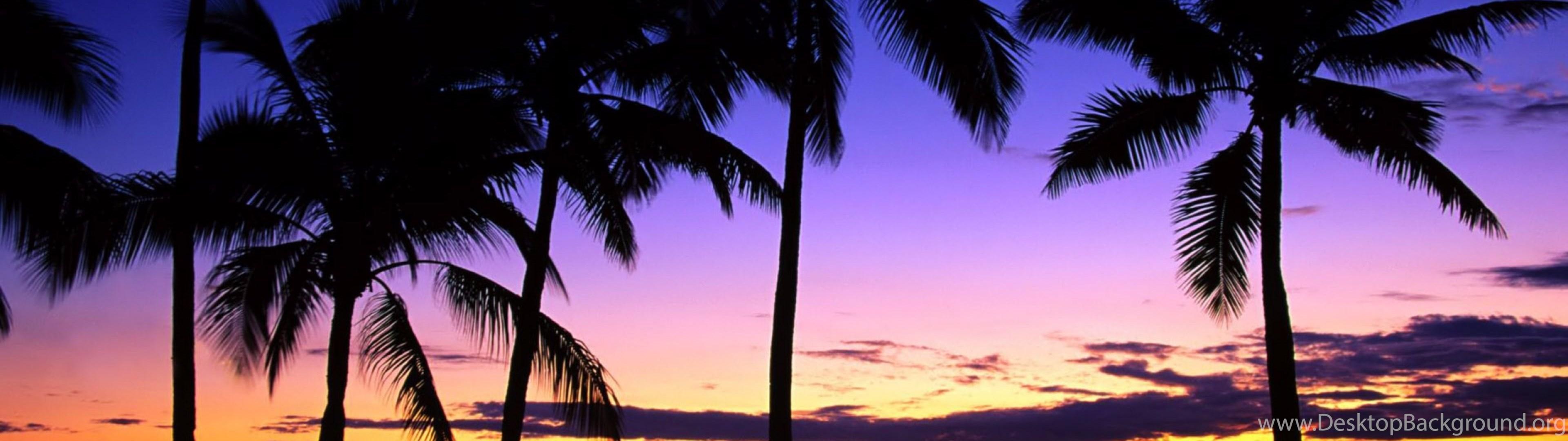 3840x1080 Relaxing Beach 4K Sunset Wallpaper Desktop Background