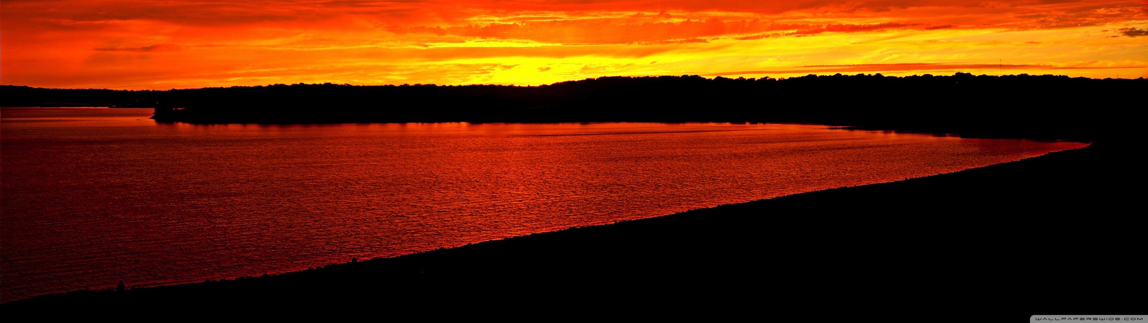 3840x1080 dual, Monitor, Screen, Multi, Multiple, Sunset, Nature, Coucher, De, Soleil, Coucha Wallpaper HD / Desktop and Mobile Background