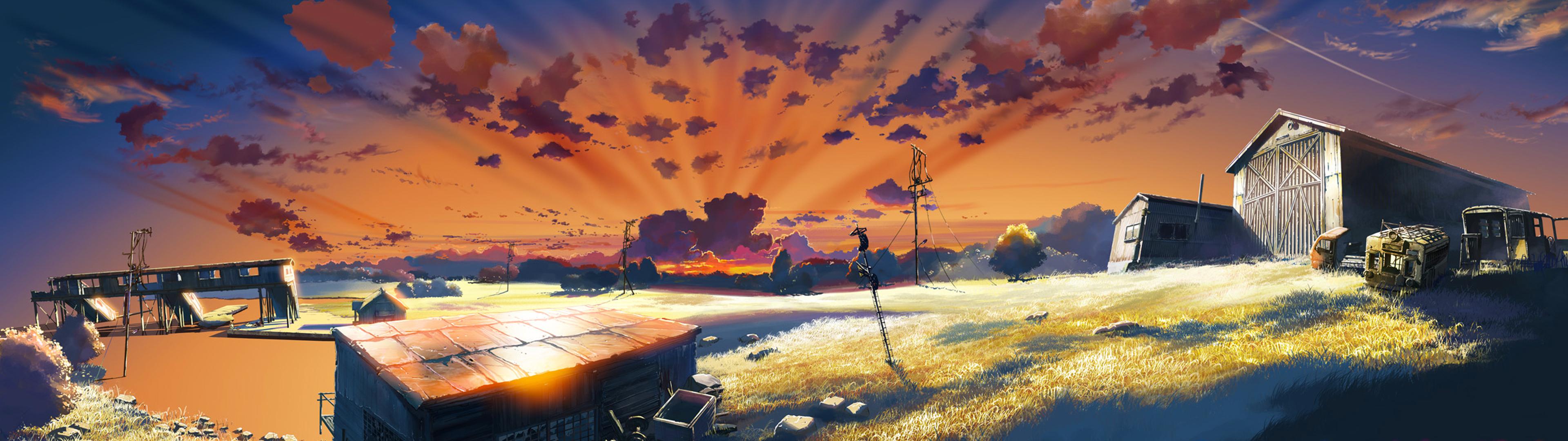 3840x1080 Anime Scenery Dual Screen Wallpaperx1080