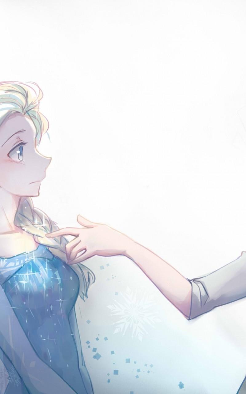 800x1280 Frozen, Elsa, Anime Style, The Snow Queen Frozen Elsa Drawing HD Wallpaper