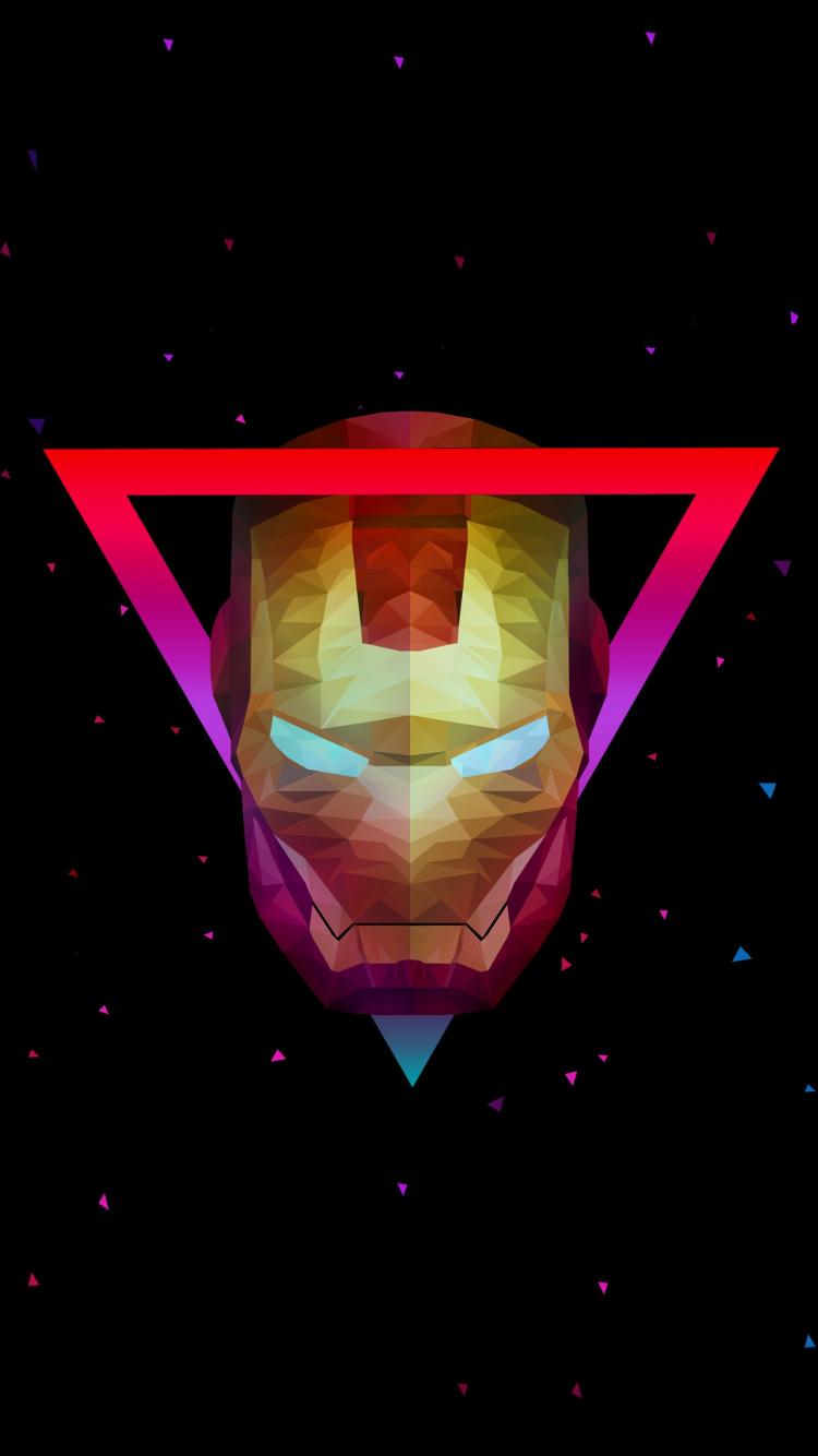 750x1334 Download Low poly, helmet, artwork, Iron man wallpaper, 750x iphone iPhone 8