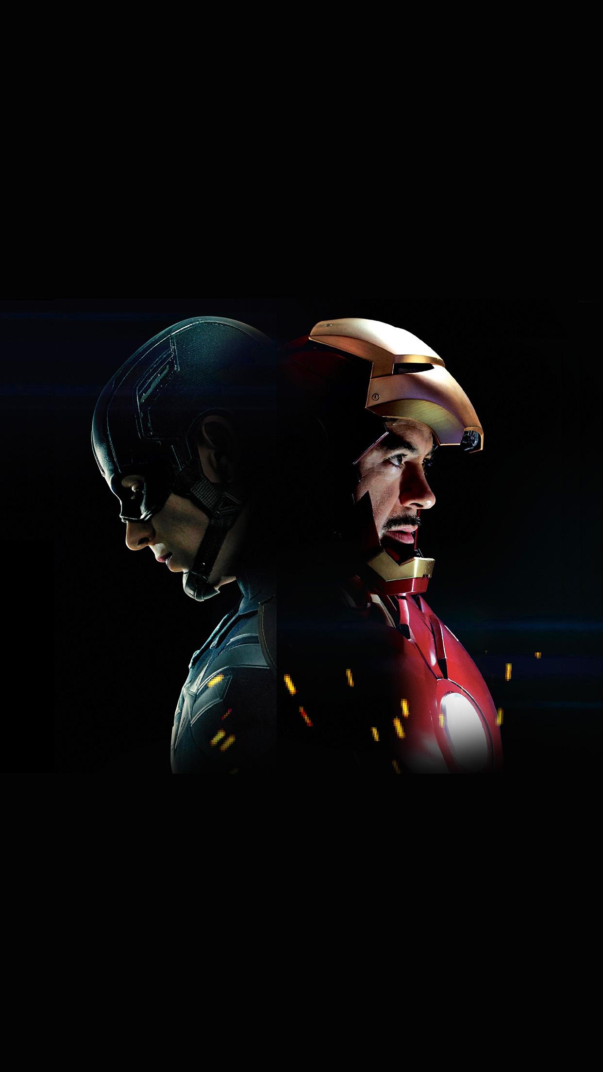 1242x2208 iPhone7 wallpaper. captain america civilwar ironman hero art illustration