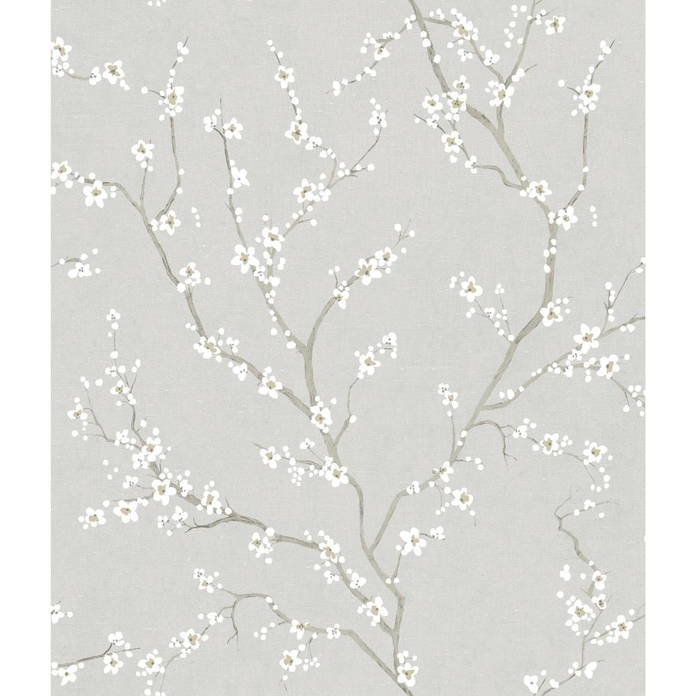 1000x1000 RoomMates Cherry Blossom Peel and Stick Wallpaper Grey