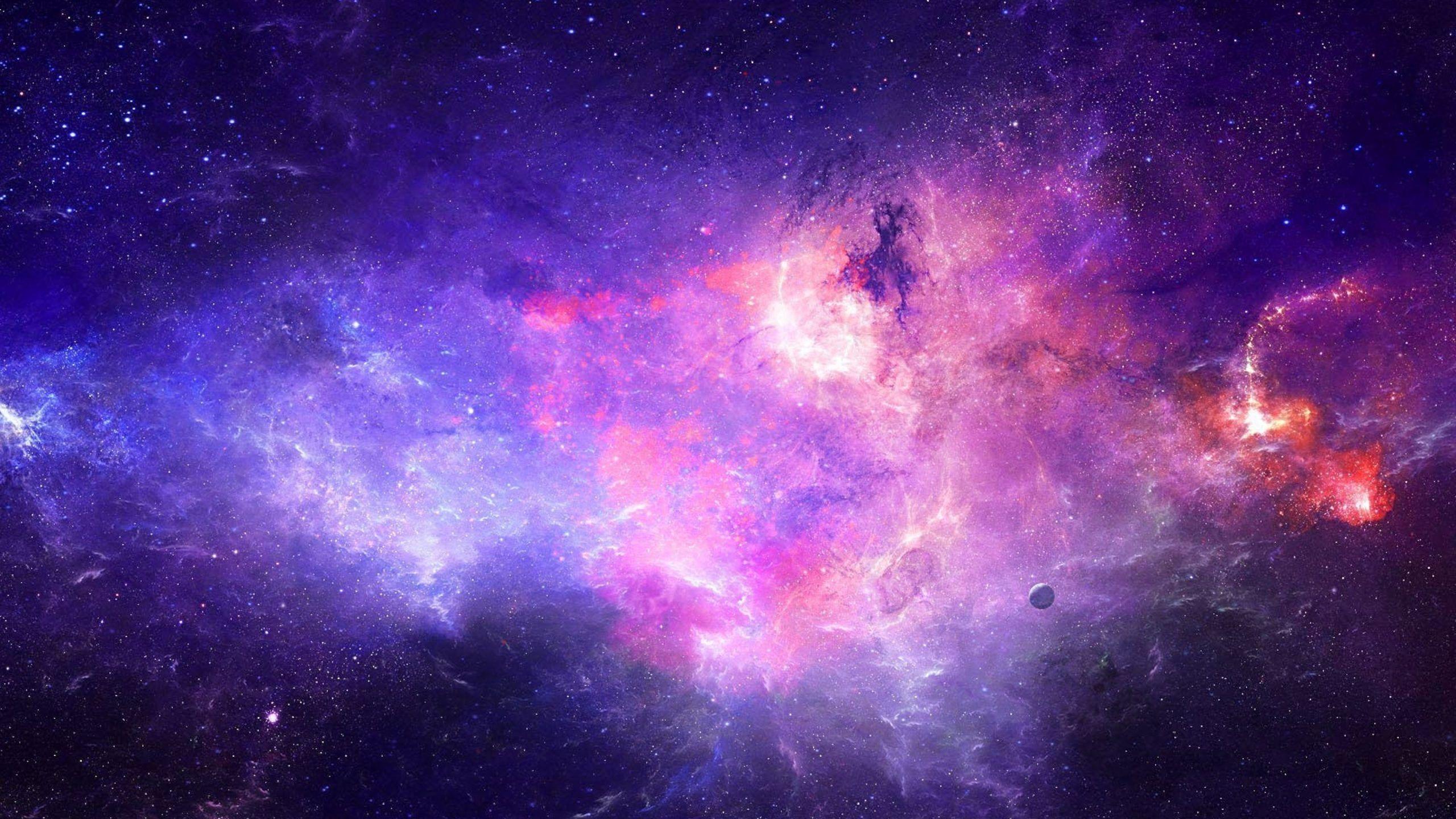 2560x1440 Purple Galaxy HD Wallpaper