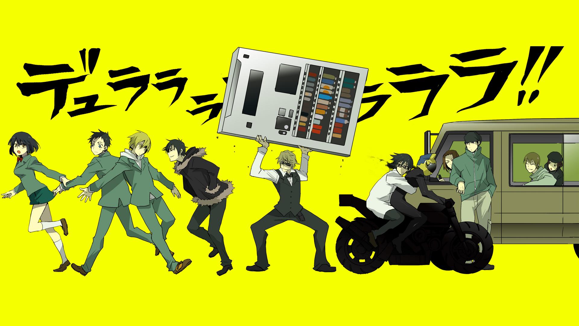 1920x1080 Anri Sonohara, Celty Sturluson, Dollars, Durarara!!, Izaya Orihara, Masaomi Kida, Mikado Ryuugamine, Shizuo Heiwajima HD Wallpaper & Background • 10376 • Wallur