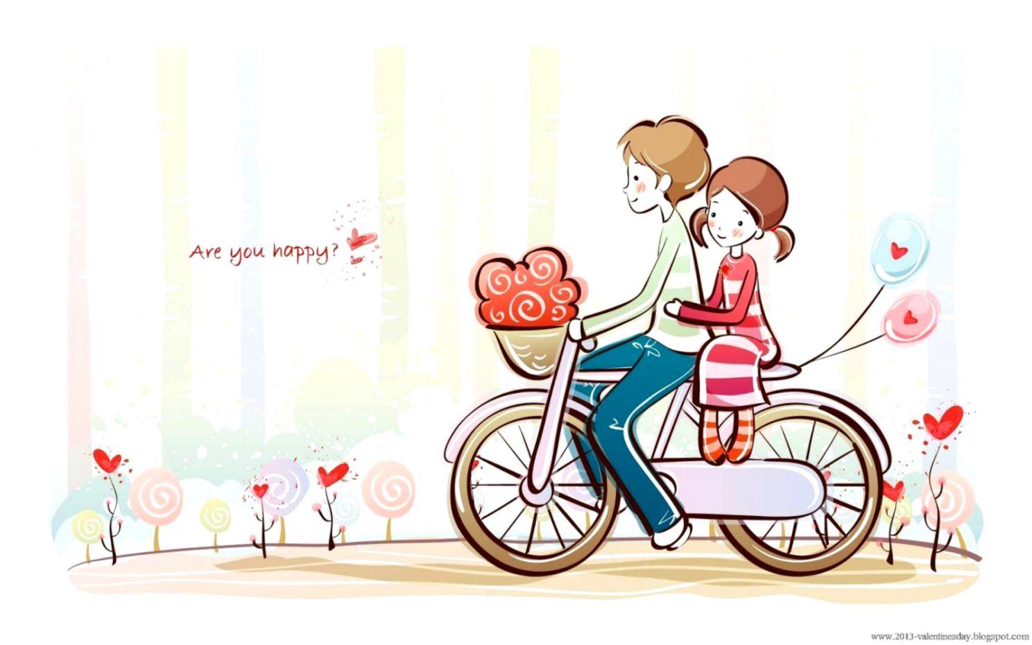 1488x930 Cute Couple Cartoon Wallpaper