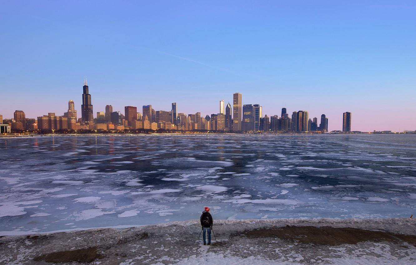 1332x850 Wallpaper City, Chicago, Downtown, Skyline, Sunrise, Morning image for desktop, section город