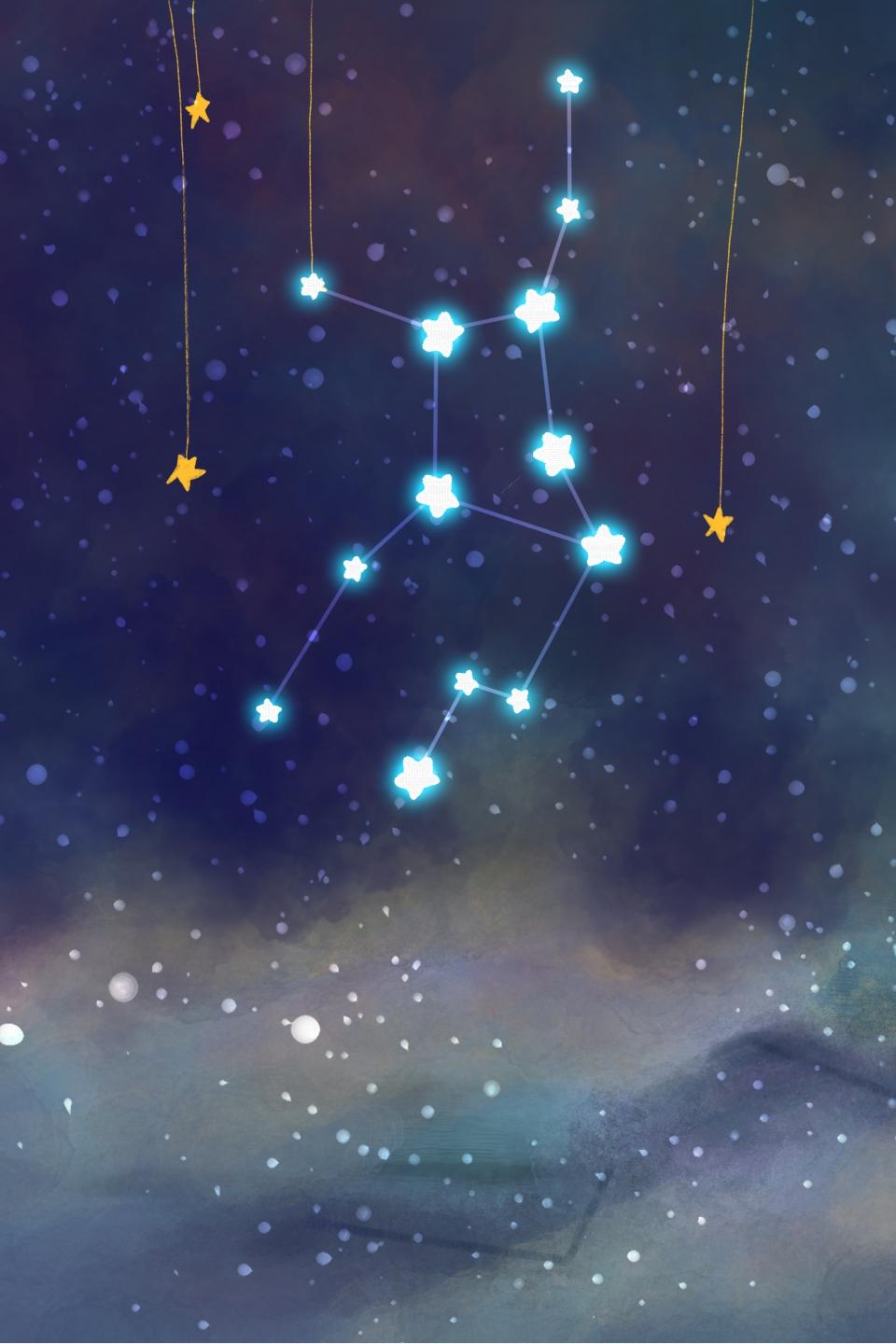 960x1440 Twelve Constellations Psd Layered Banner, 12 Constellations, Virgo, Constellation Background Image for Free Download