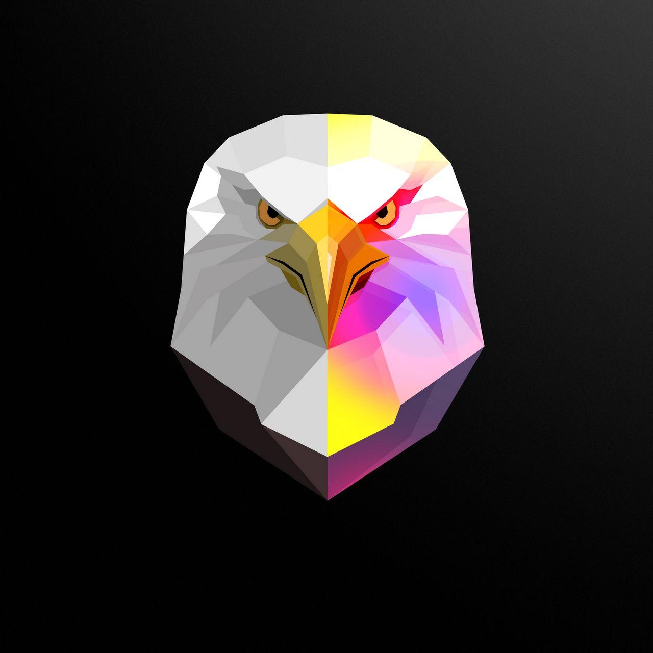 1280x1280 Download wallpaper 1280x1280 eagle, bird, art, polygon, geometric ipad, ipad ipad mini for parallax HD background