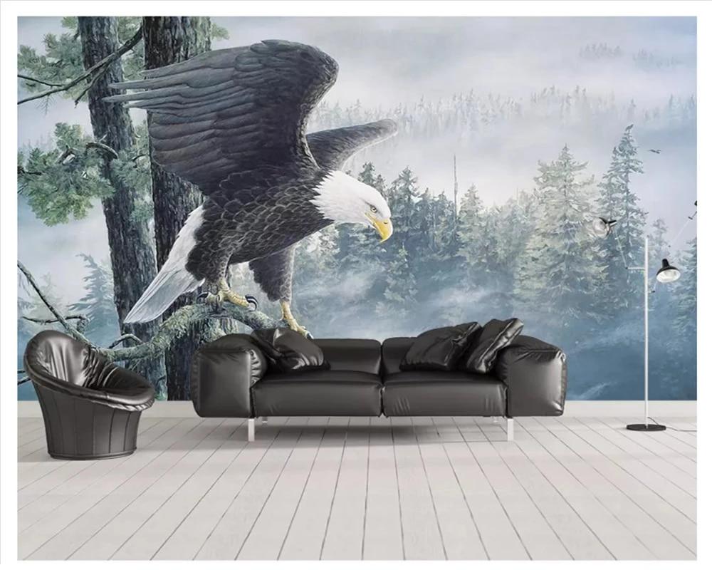 1000x800 beibehang New Chinese fashion classic 3D wallpaper eagle wings geometric background decorative painting wall papers home decor. Wallpaper