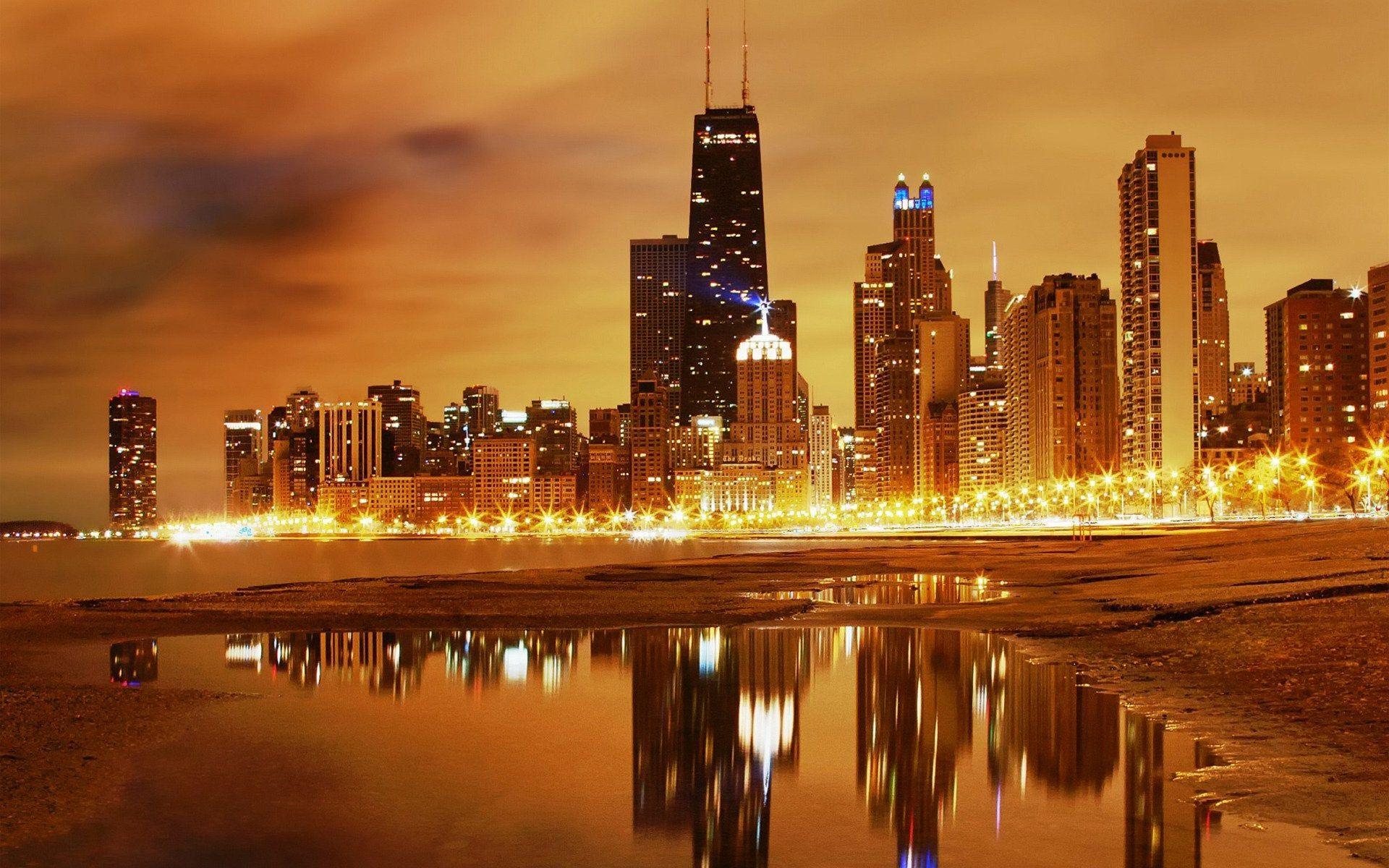 1920x1200 Chicago Sunset Wallpaper, HD Chicago Sunset Background on WallpaperBat