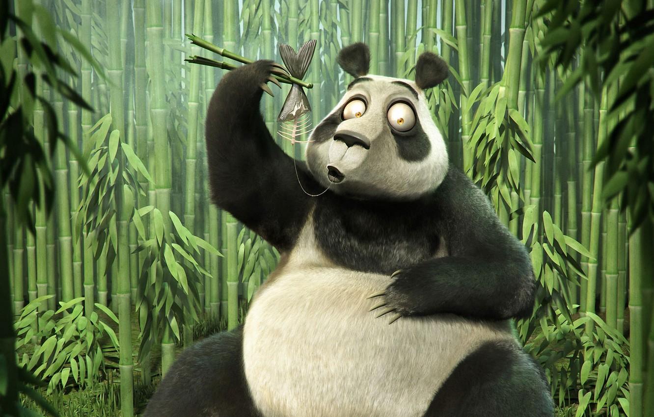 1332x850 Wallpaper fish, bamboo, Panda, bone image for desktop, section животные