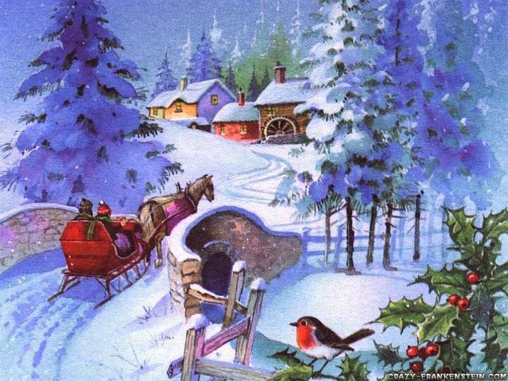 1024x768 Christmas Wallpaper Vintage