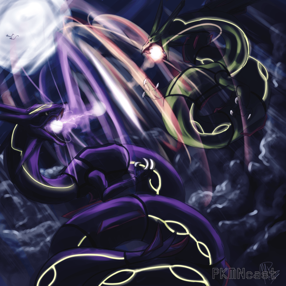 1000x1000 Shiny Mega Rayquaza Wallpaper 4k