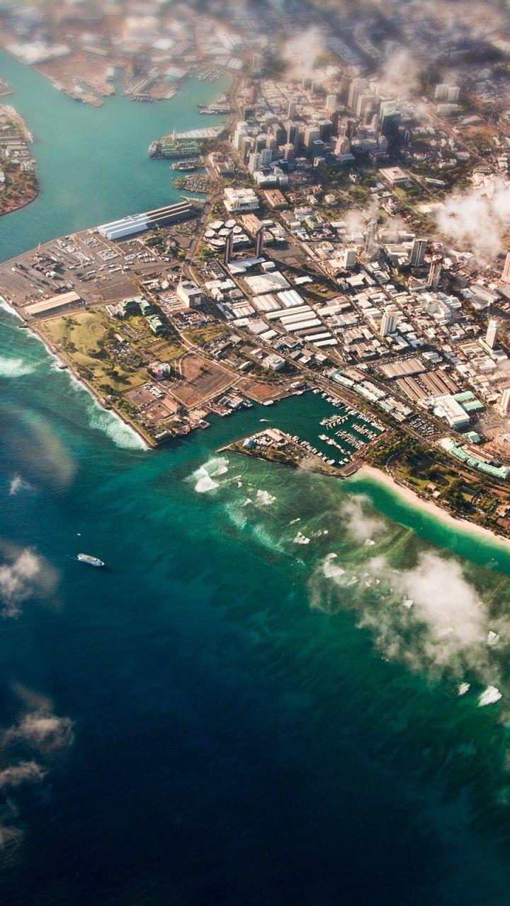 720x1280 Aerial View of Honolulu Hawaii desktop PC and Mac wallpaper