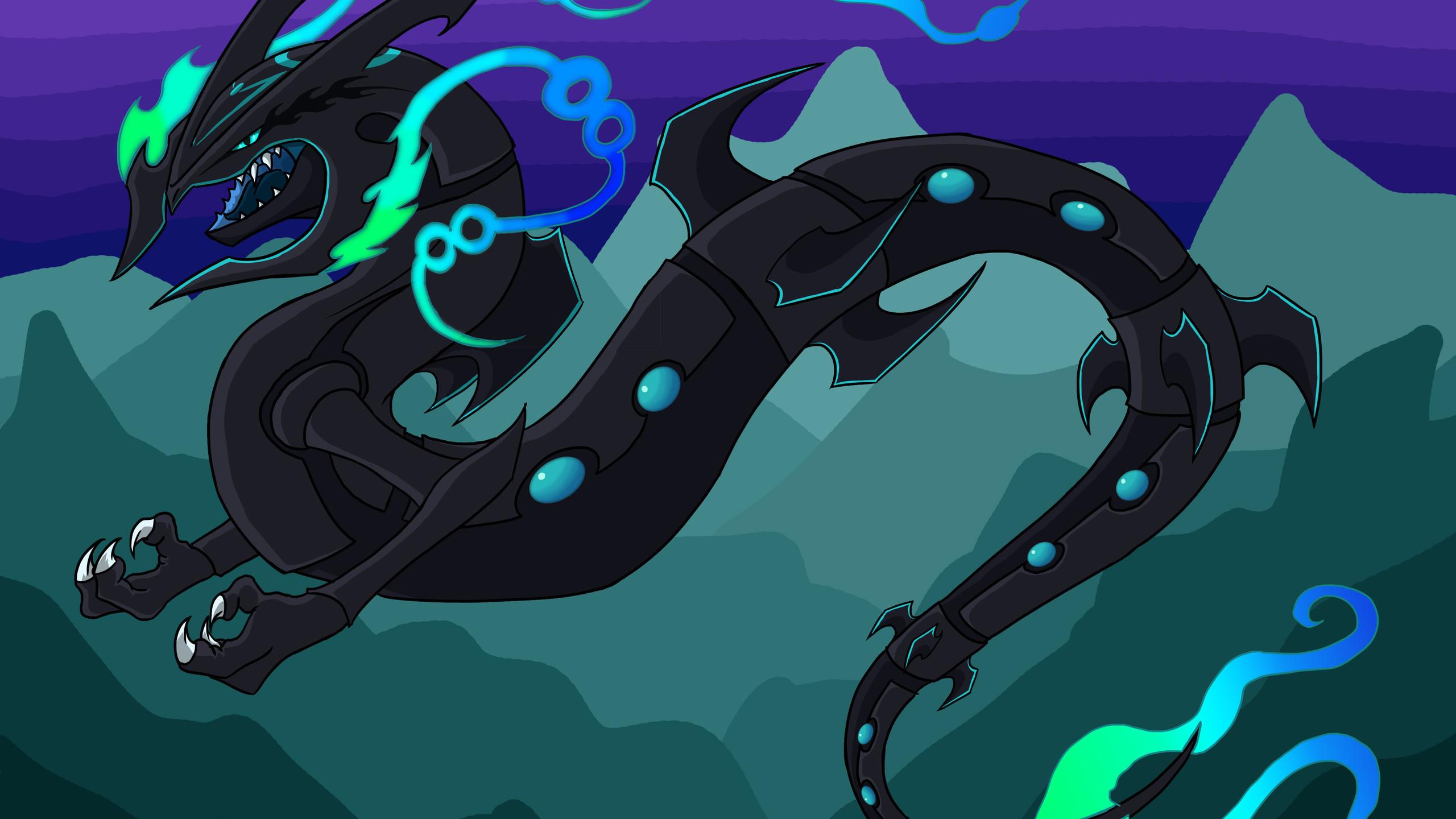2560x1440 Shiny Mega Rayquaza Wallpaper