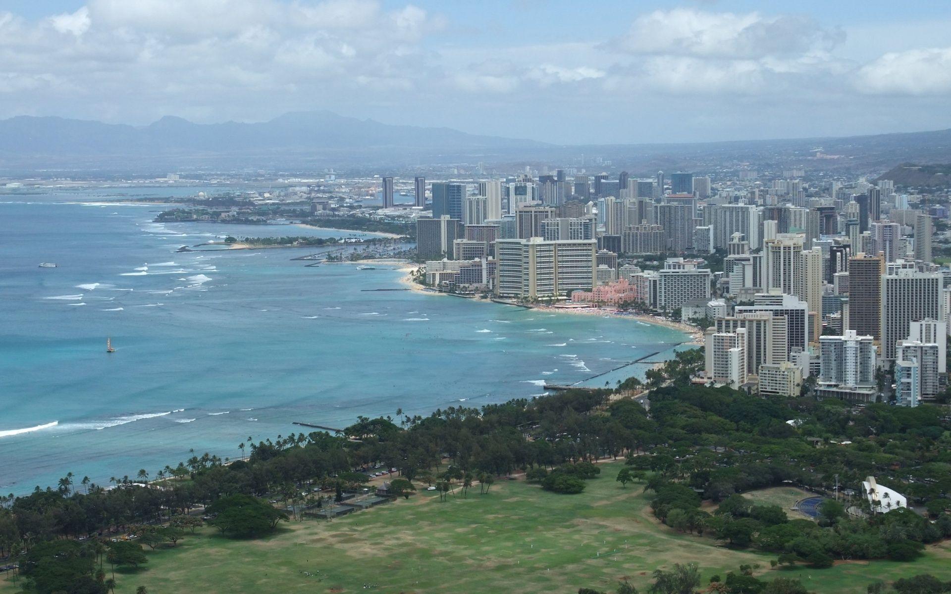 1920x1200 Wallpaper wave, ocean, coast, honolulu, hawaii, beach desktop