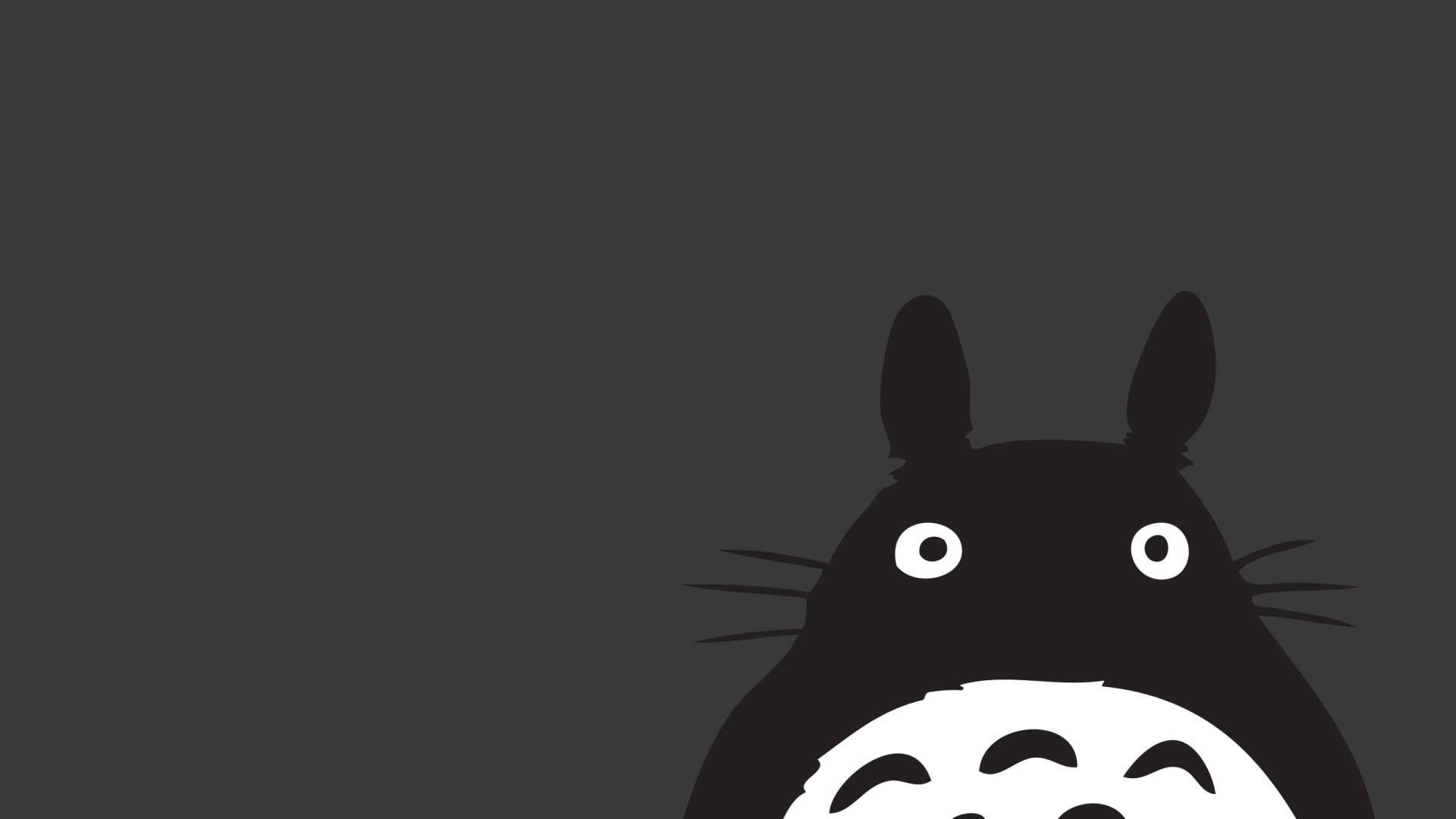 1920x1080 My Neighbor Totoro wallpaper, anime, Studio Ghibli, gray, minimalism • Wallpaper For You HD Wallpaper For Desktop & Mobile