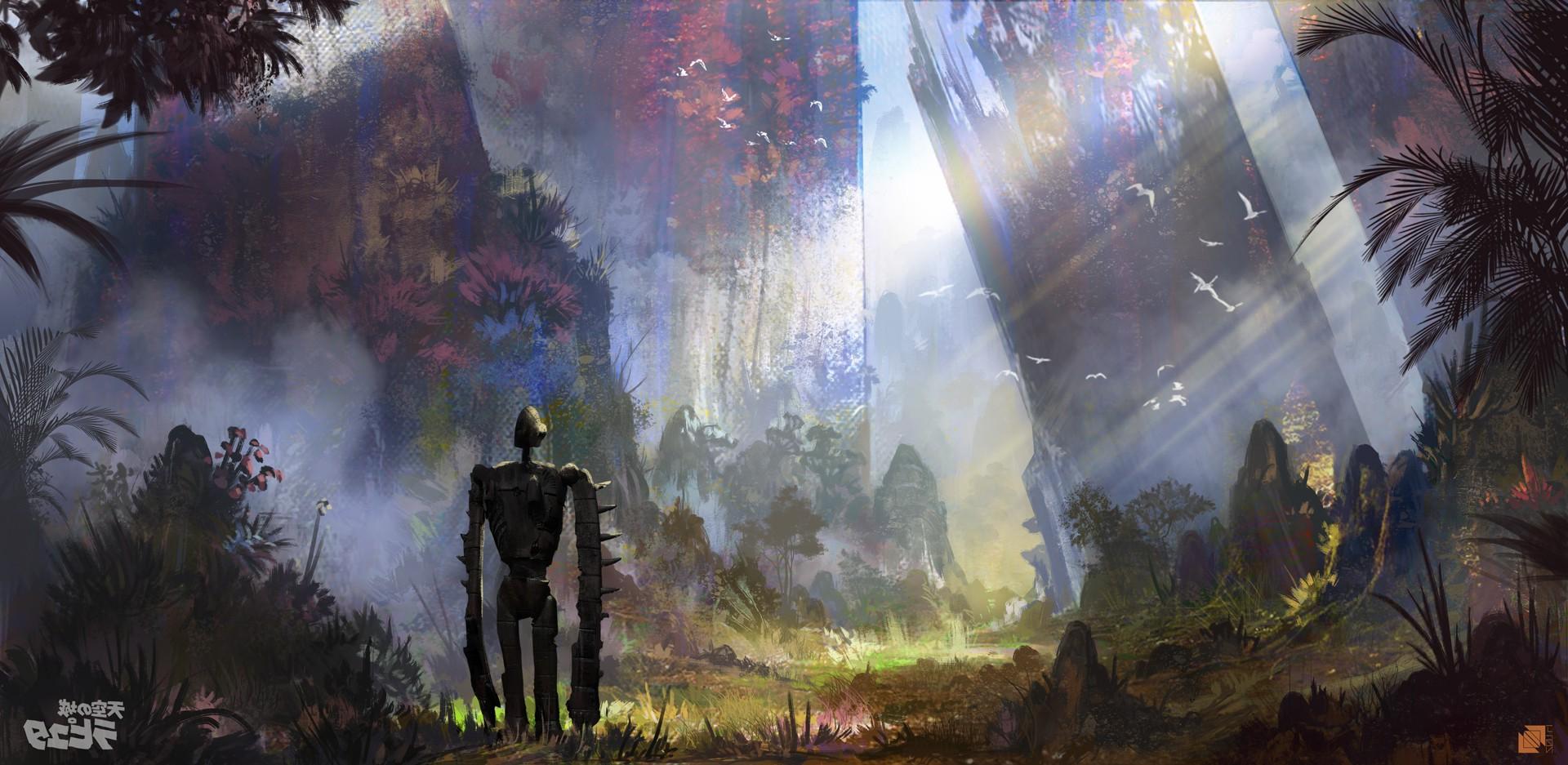 1920x937 artwork, Concept Art, Castle In The Sky, Robot, Anime, Studio Ghibli, Cyberpunk Wallpaper HD / Desktop and Mobile Background